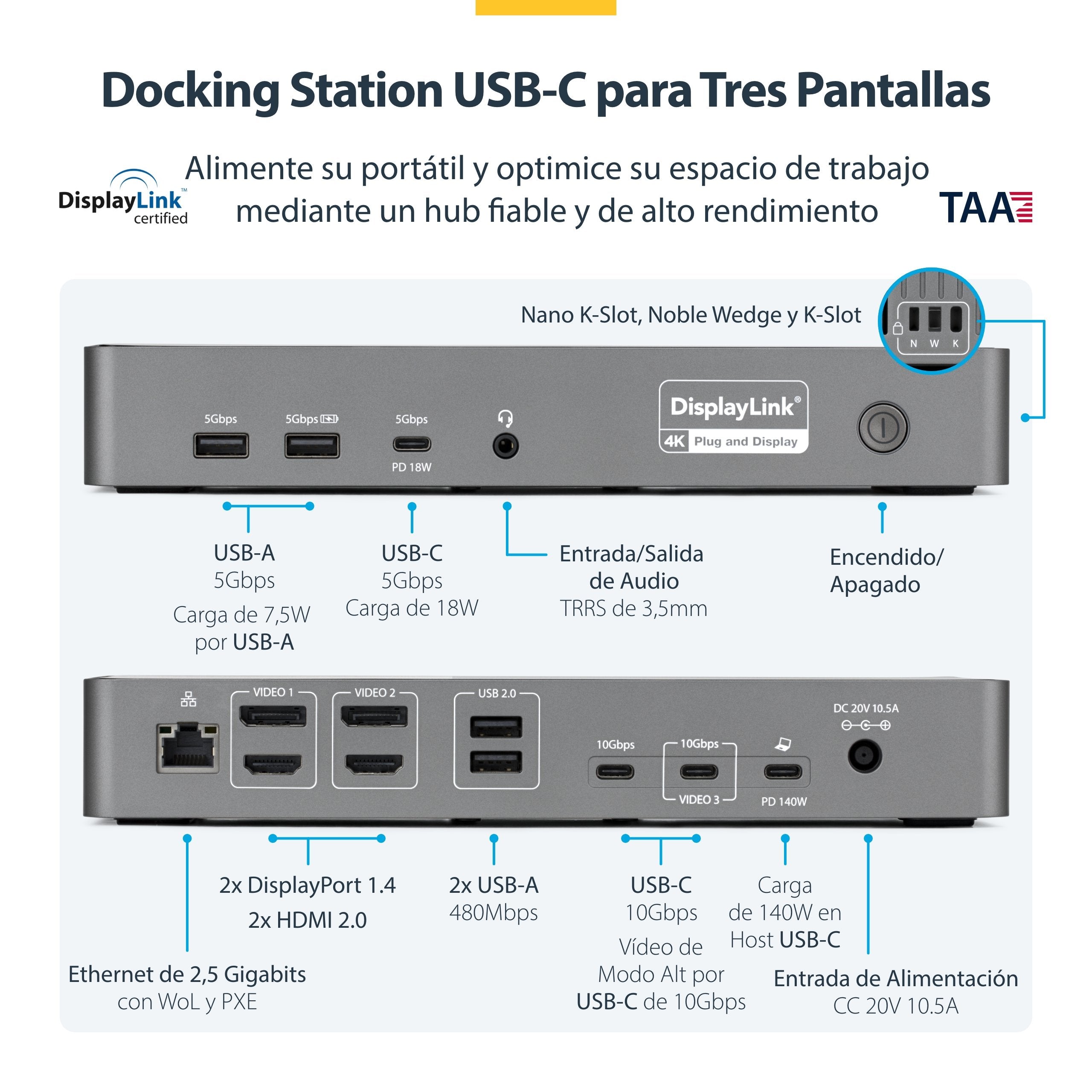EAN 0065030912945 - StarTech.com DK30C2DPEPRUE base para portátil y replicador de puertos Alámbrico USB 3.2 Gen 1 (3.1 Gen 1) imagen 3