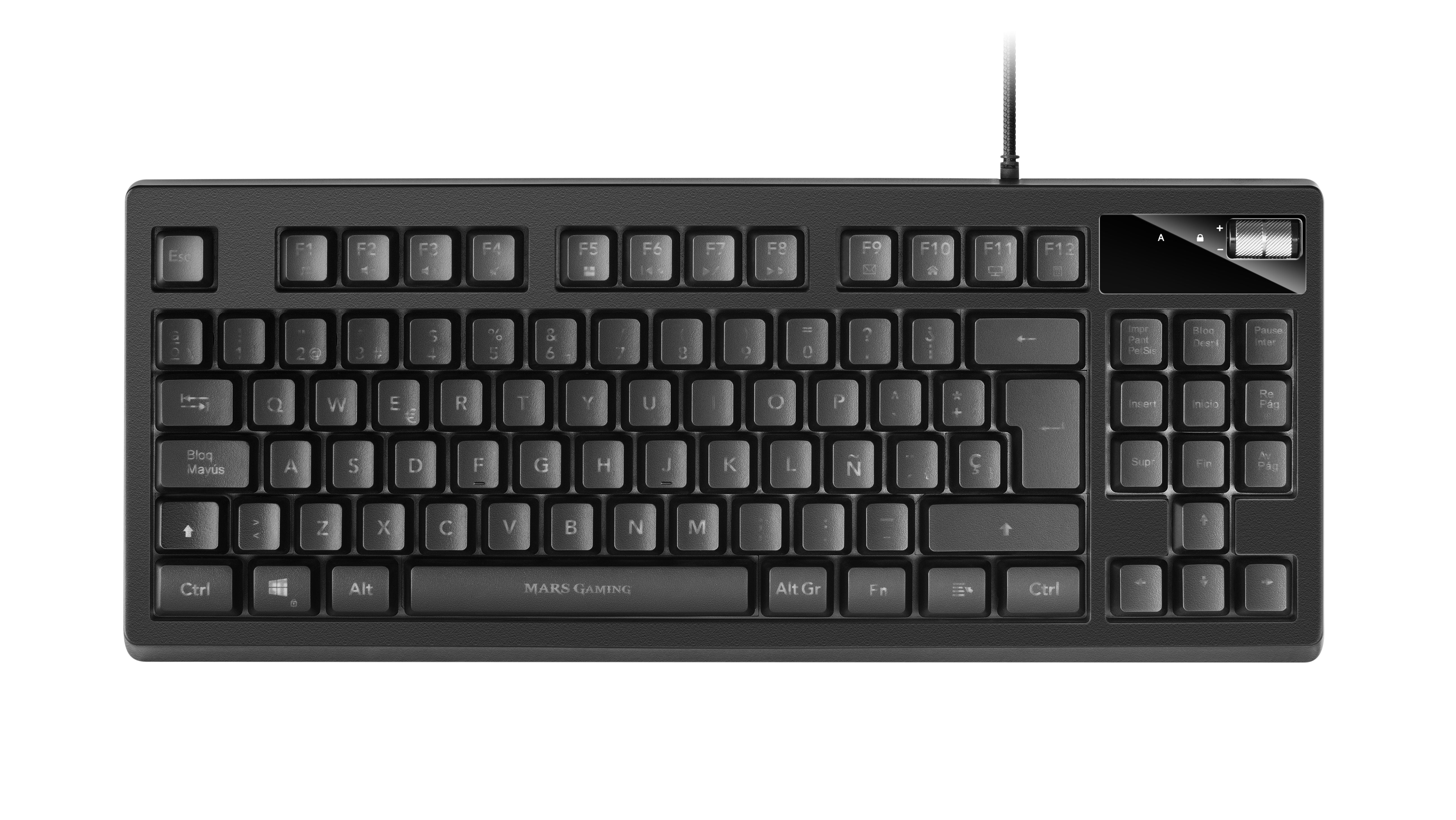 Teclado Español Mars Gaming Mkaxes Tkl H-Mech Iluminación Rgb 9 Efectos Reposamuñecas Gel Negro