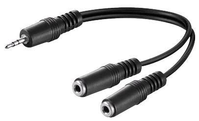 Microconnect 3.5mm - 2 X 3.5mm, M-F Cable De Audio 0,2 M 3,5mm Negro
