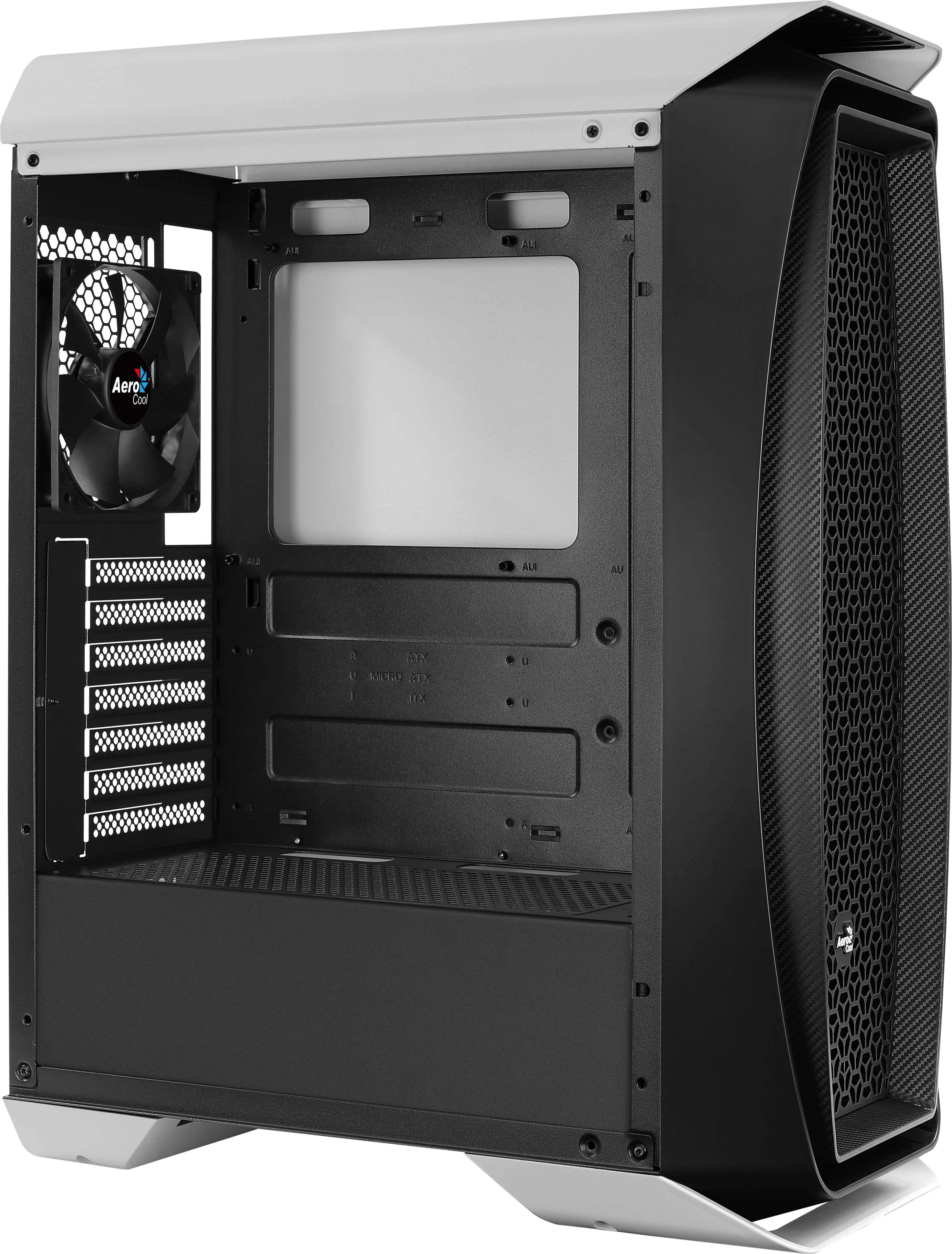 Caja Pc Aerocool Aero One Lateral De Cristal Templado Ventiladores Frontales Incluidos Rgb Colo White Sin Fuente De Alimentacion