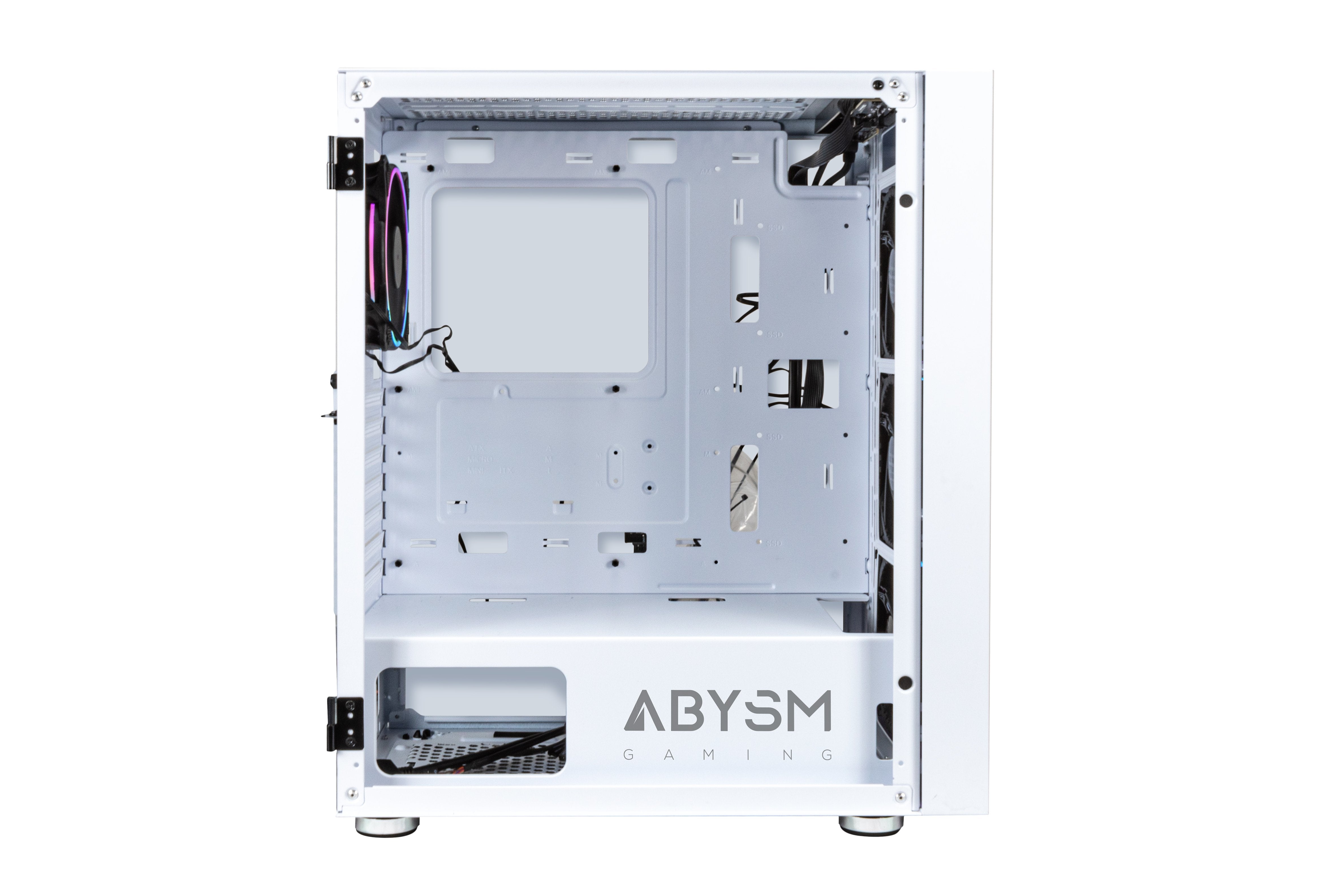 Caja Pc Abysm Atx Case Danube Kamp White Argb-Tempered Glass- 1xusb 3.0+2xusb2.0 - 4 X Fan 12cm Argb -Argb Hub
