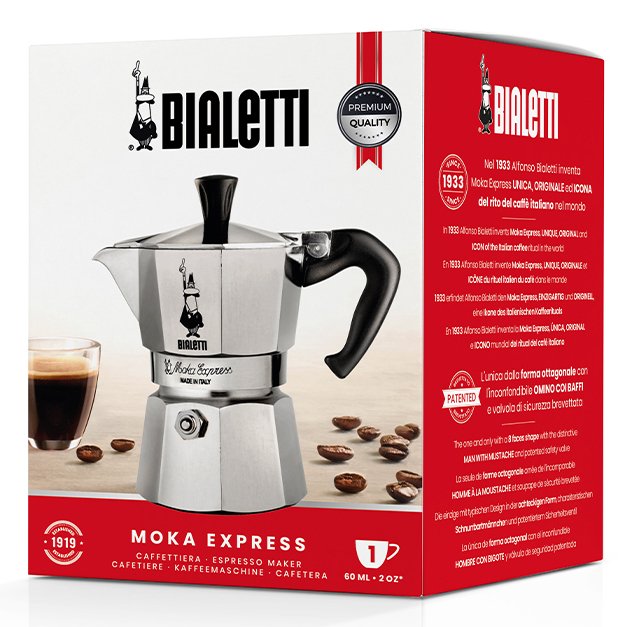 EAN 8006363011617 - Bialetti Moka Express Cafetera italiana 0,06 L Aluminio, Negro imagen 4