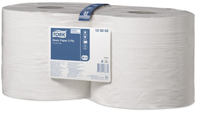 Tork Putztuchrollen Universal W1 W2 2-Lagig Blanco, 1000 Hojas, 2 Rollos
