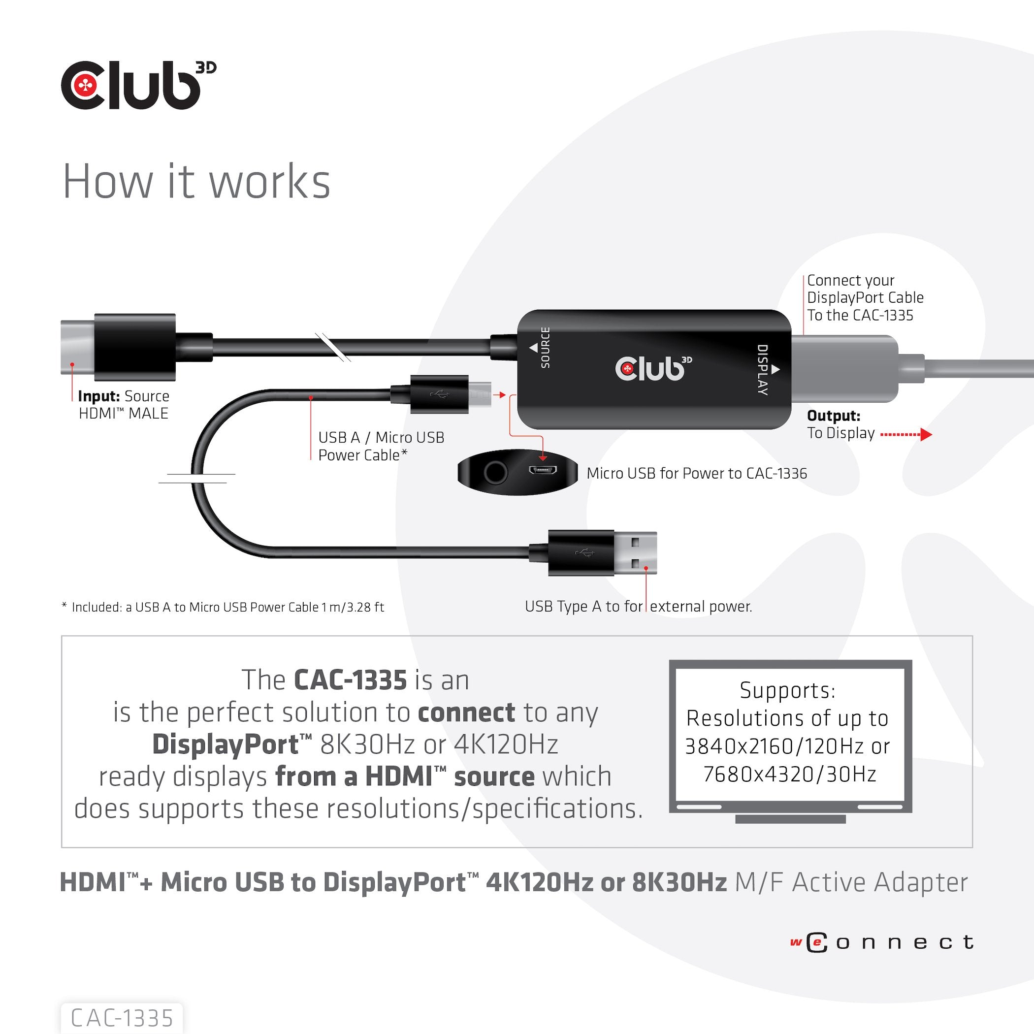 EAN 8719214472498 - CLUB3D CAC-1335 adaptador de cable de vídeo 1 m HDMI + USB DisplayPort Negro imagen 17