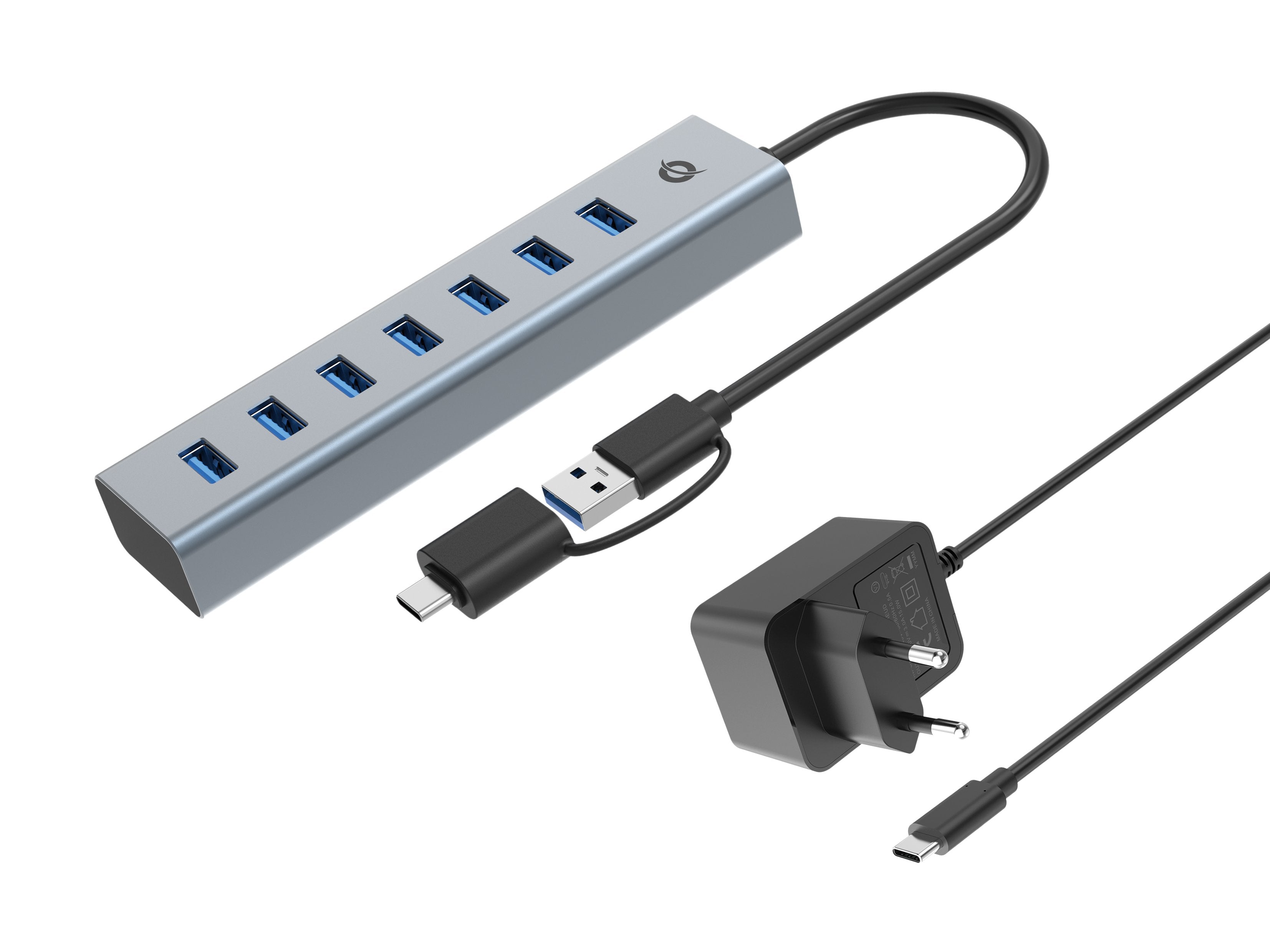 EAN 4015867238318 - Conceptronic HUBBIES21GP hub de interfaz USB 3.2 Gen 1 (3.1 Gen 1) Type-A 5000 Mbit/s Gris imagen 1