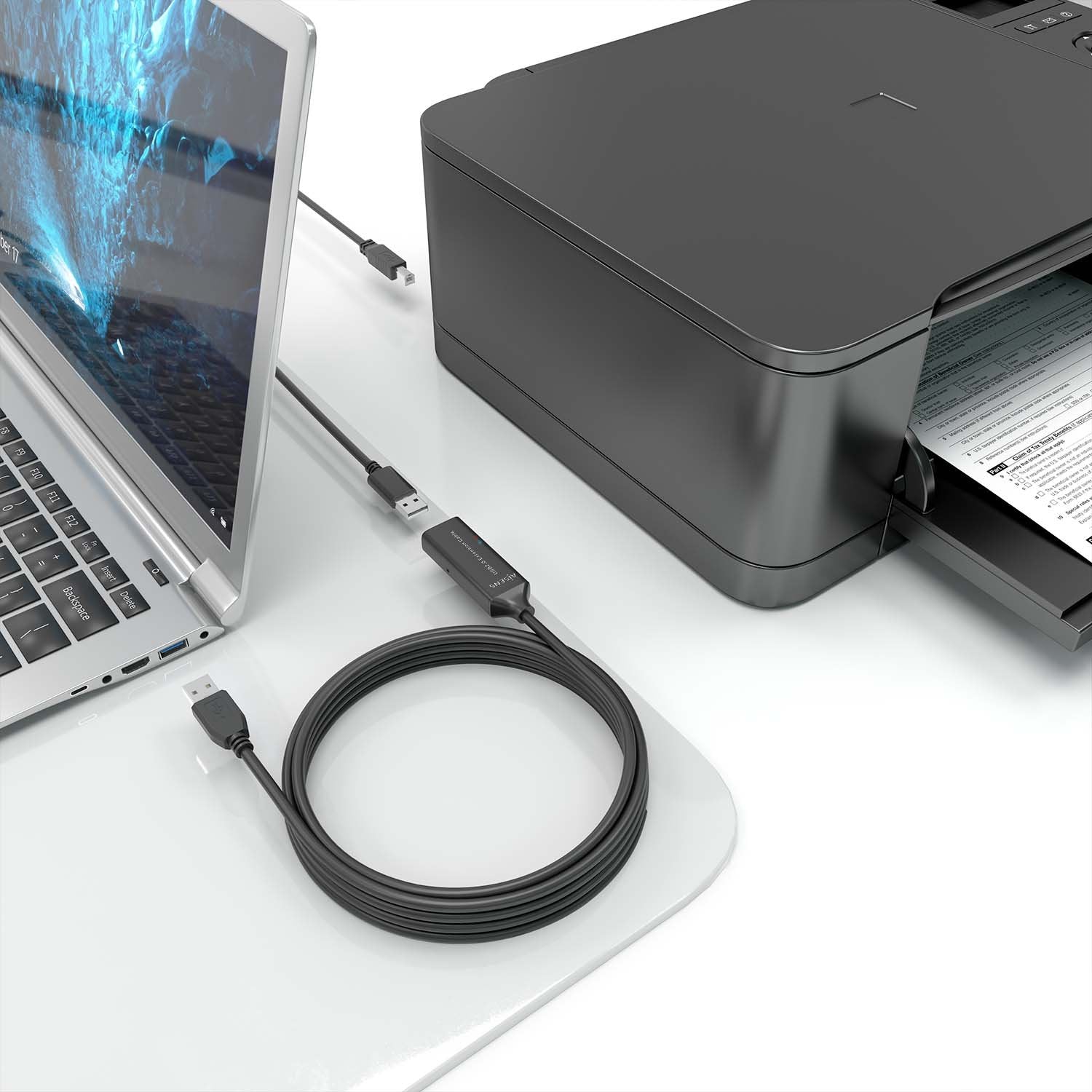 Aisens Cable Usb 2.0 Prolongador Con Amplificador, Tipo A/M-A/H, Negro, 5.0m