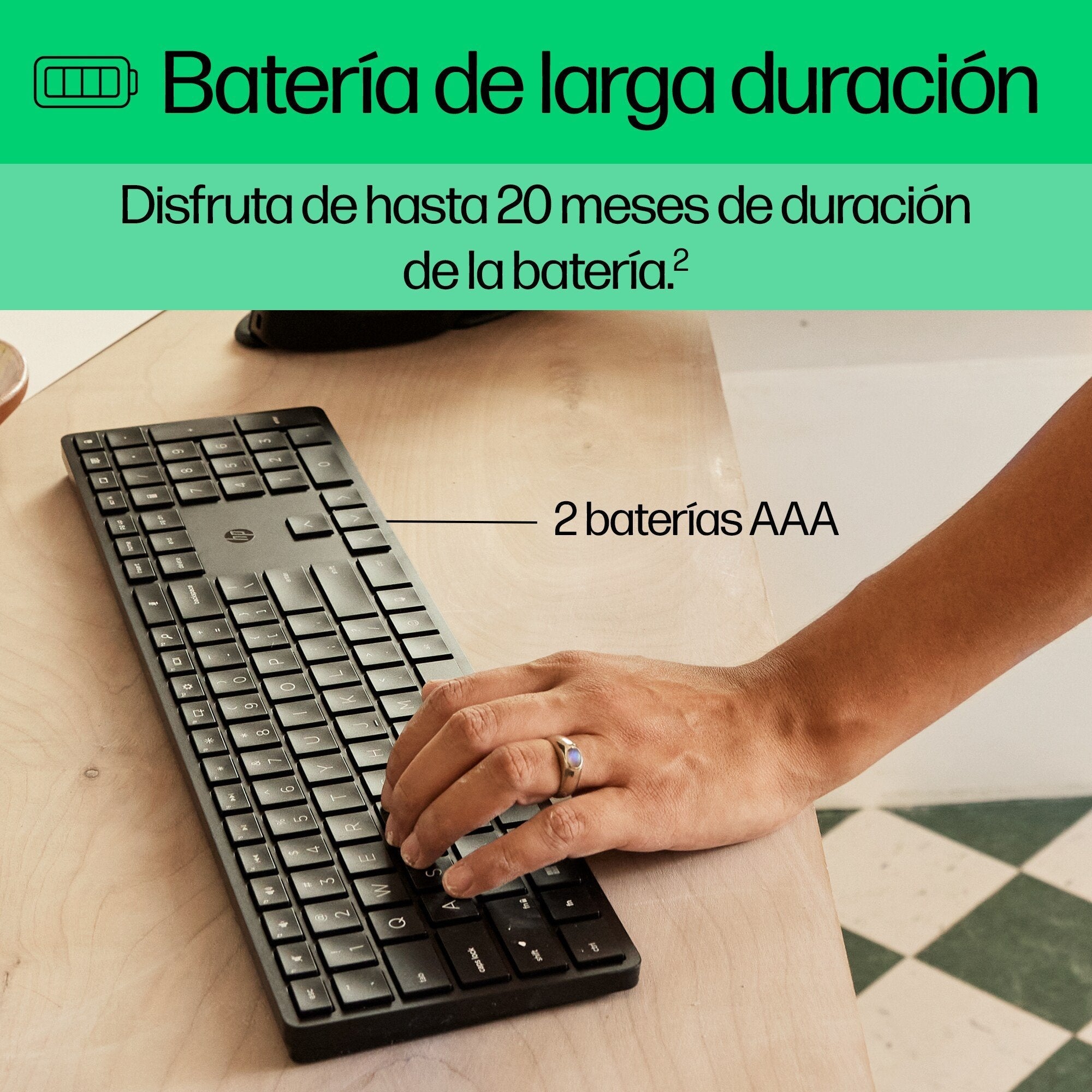 EAN 0196188162040 - HP 450 Programmable Wireless Keyboard teclado Hogar RF inalámbrica + USB QWERTY Negro imagen 5