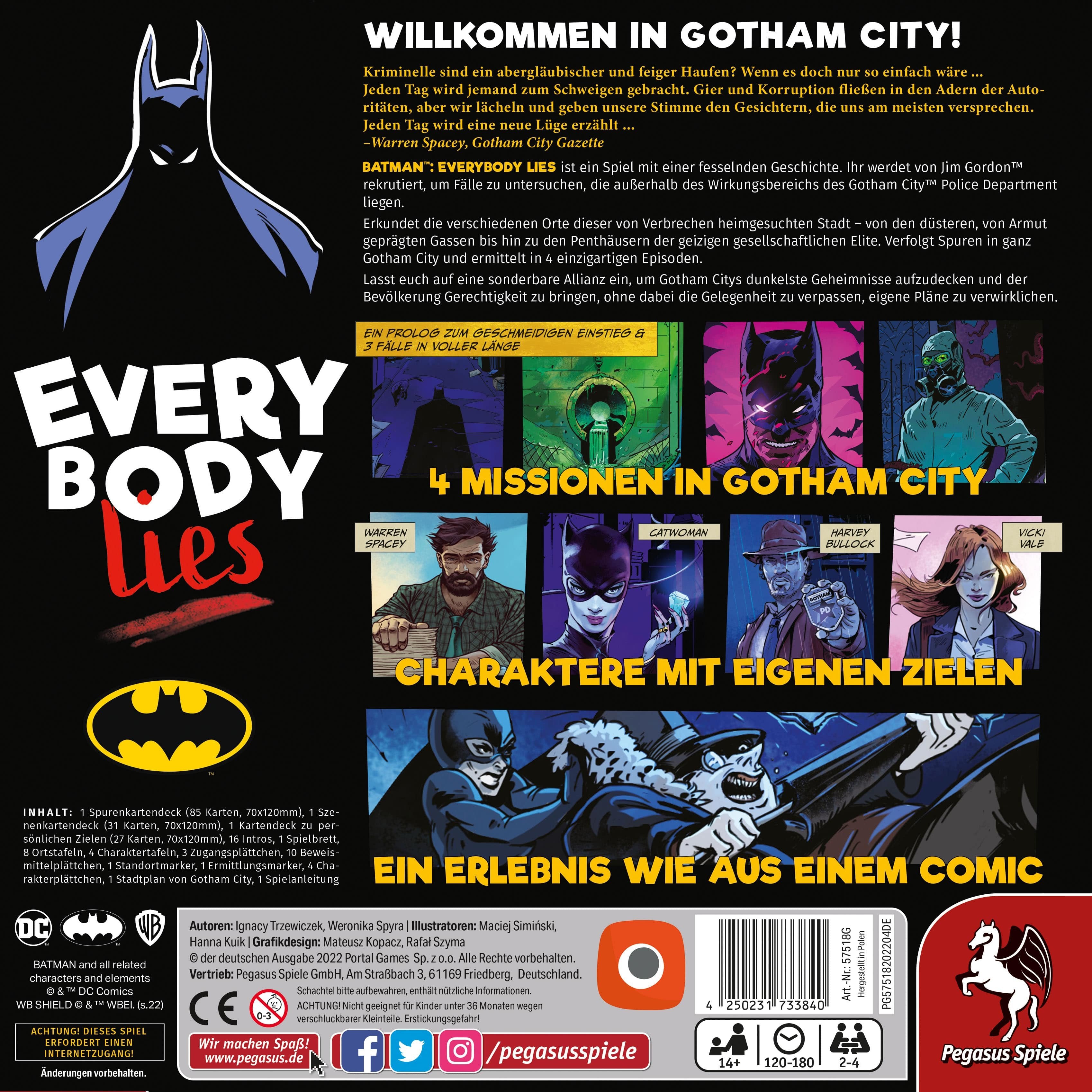 EAN 4250231733840 - Pegasus Spiele Batman - Everybody Lies 180 min Juego de mesa Interpretación de roles imagen 4