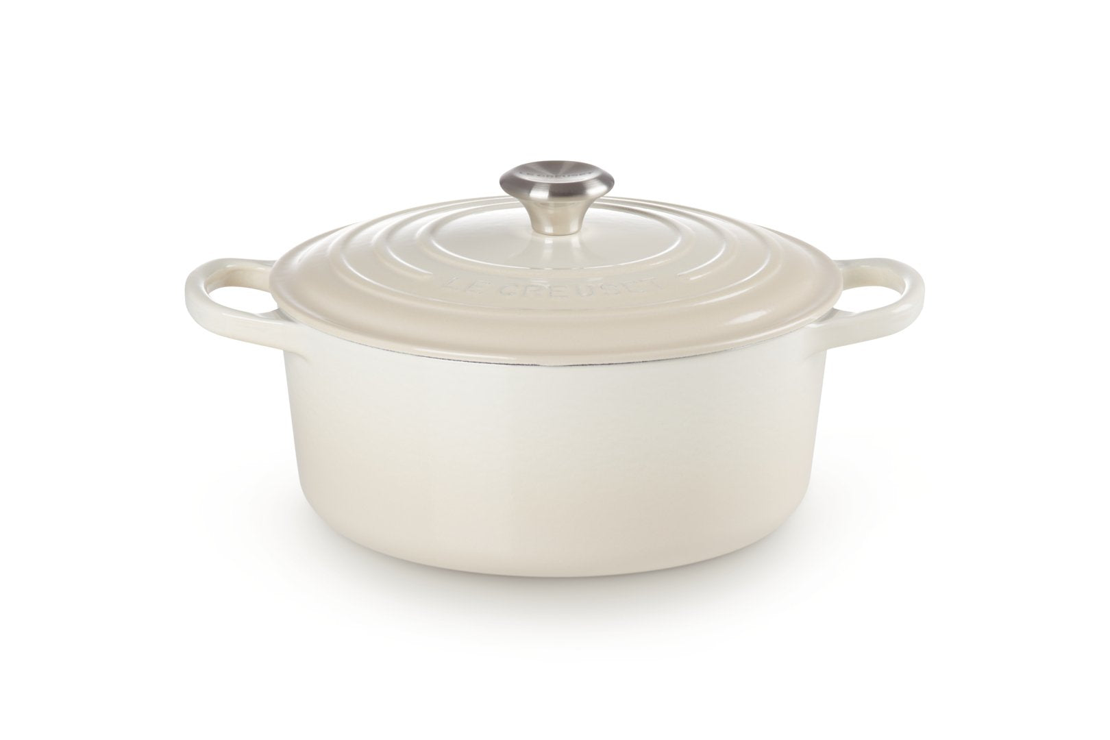 Le Creuset Signature Roaster Round 26cm Meringue (21177267164430)