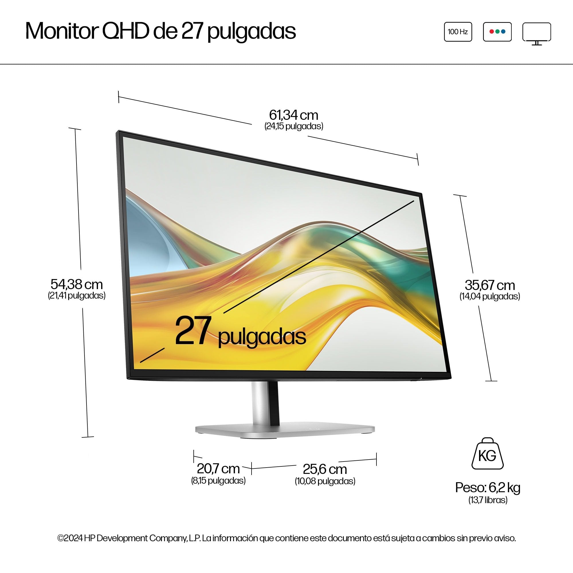 Hp Series 5 Pro 27 Inch Qhd  No Stand Monitor - 527pq