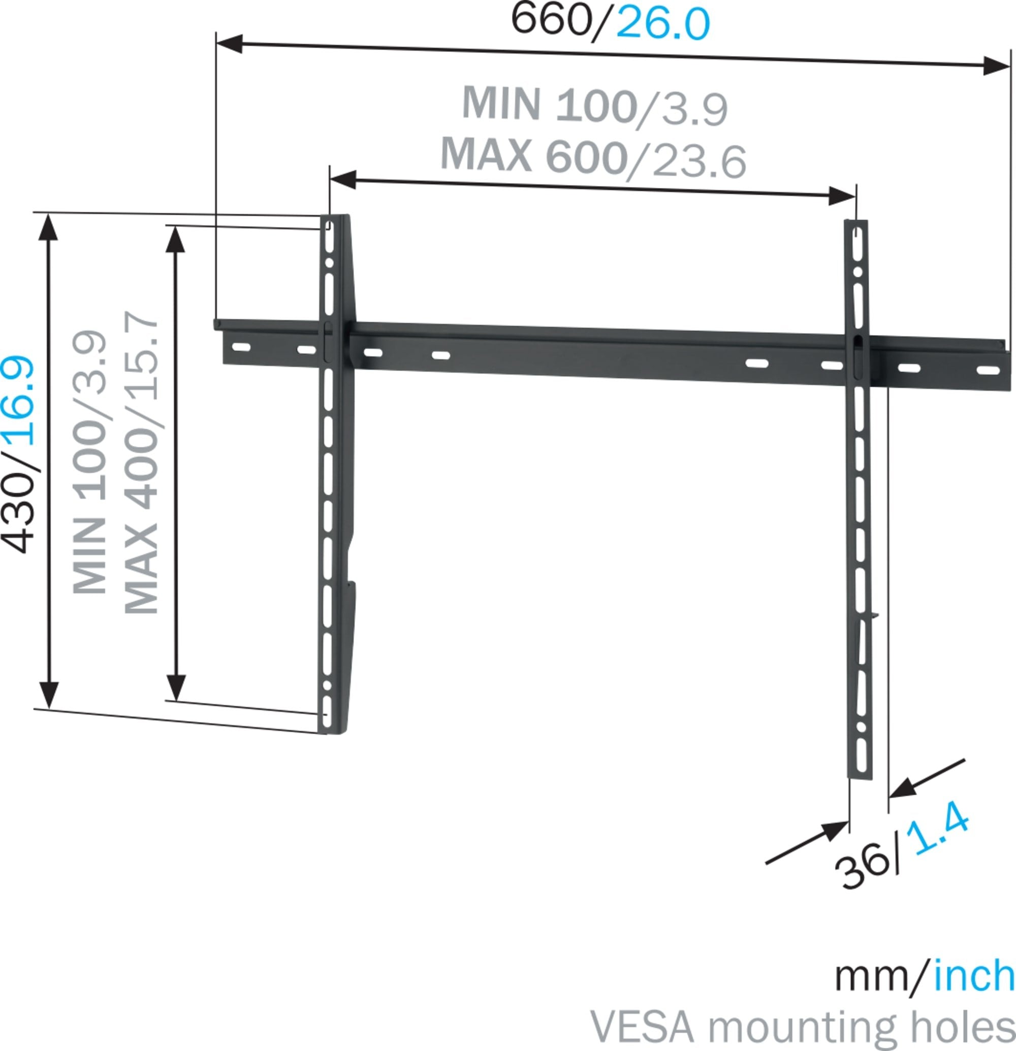 Soporte Monitor Mnt 300 Flat Wall Mount 40-65" Vogels Vogels Mnt 300 Flat Wall Mount 40-65 Inch