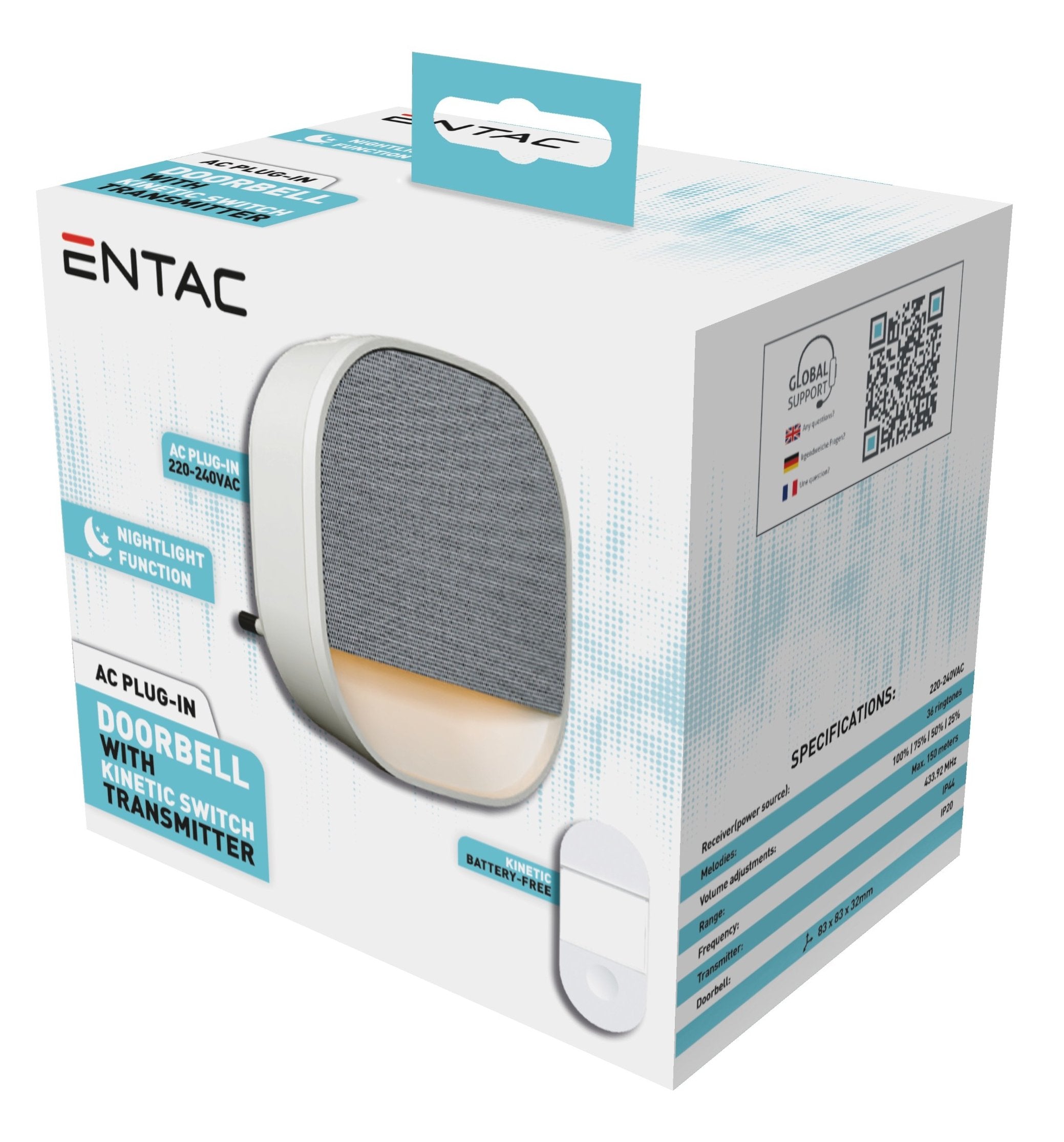 Entac Türklingel Ac Plug-In Nachtlicht Kinetisch Schalter