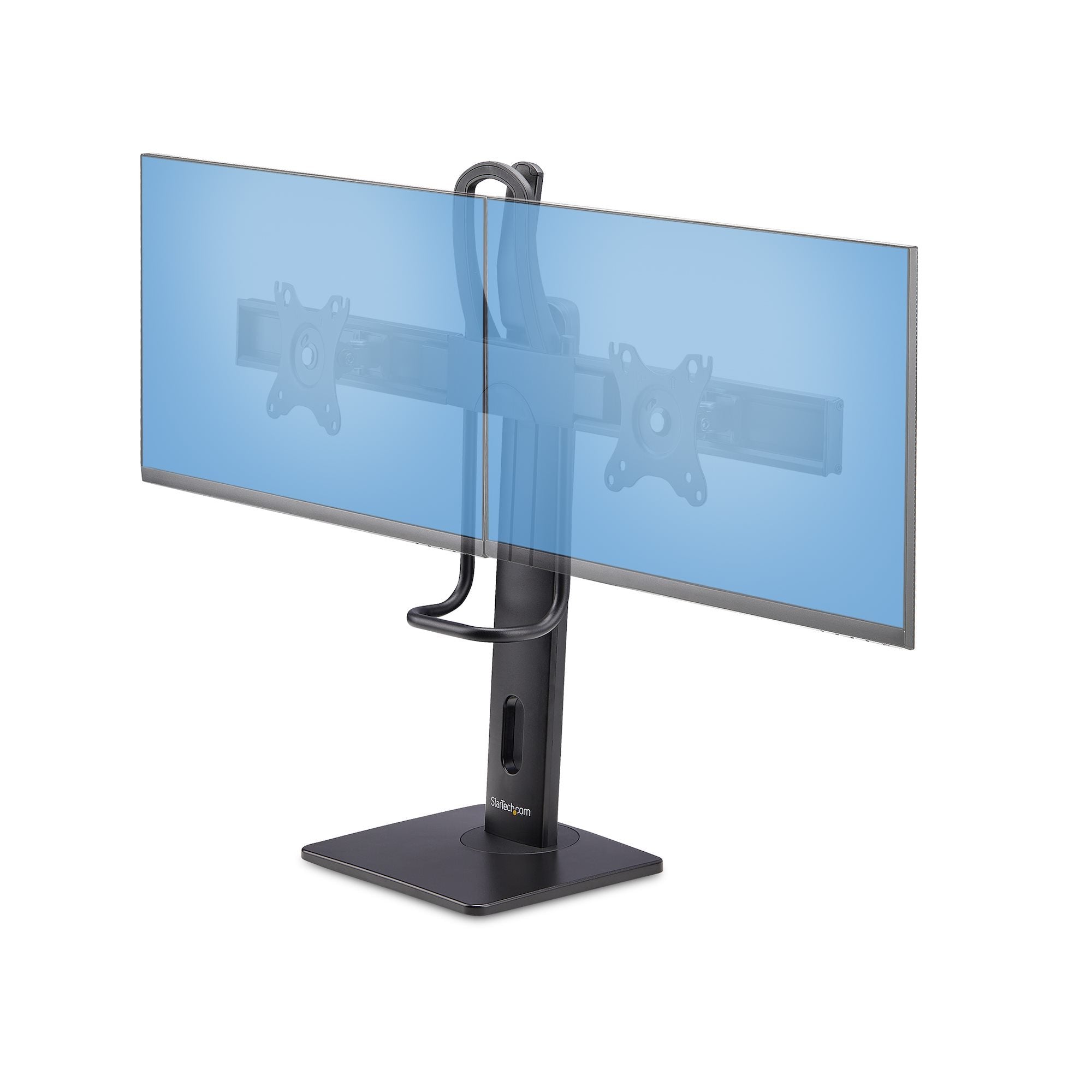 Startech.Com Crossbar Dual Monitor Desk Stand, Double 27inch Screens/Vesa Aufstellung - Für 2 Monitore - Negro