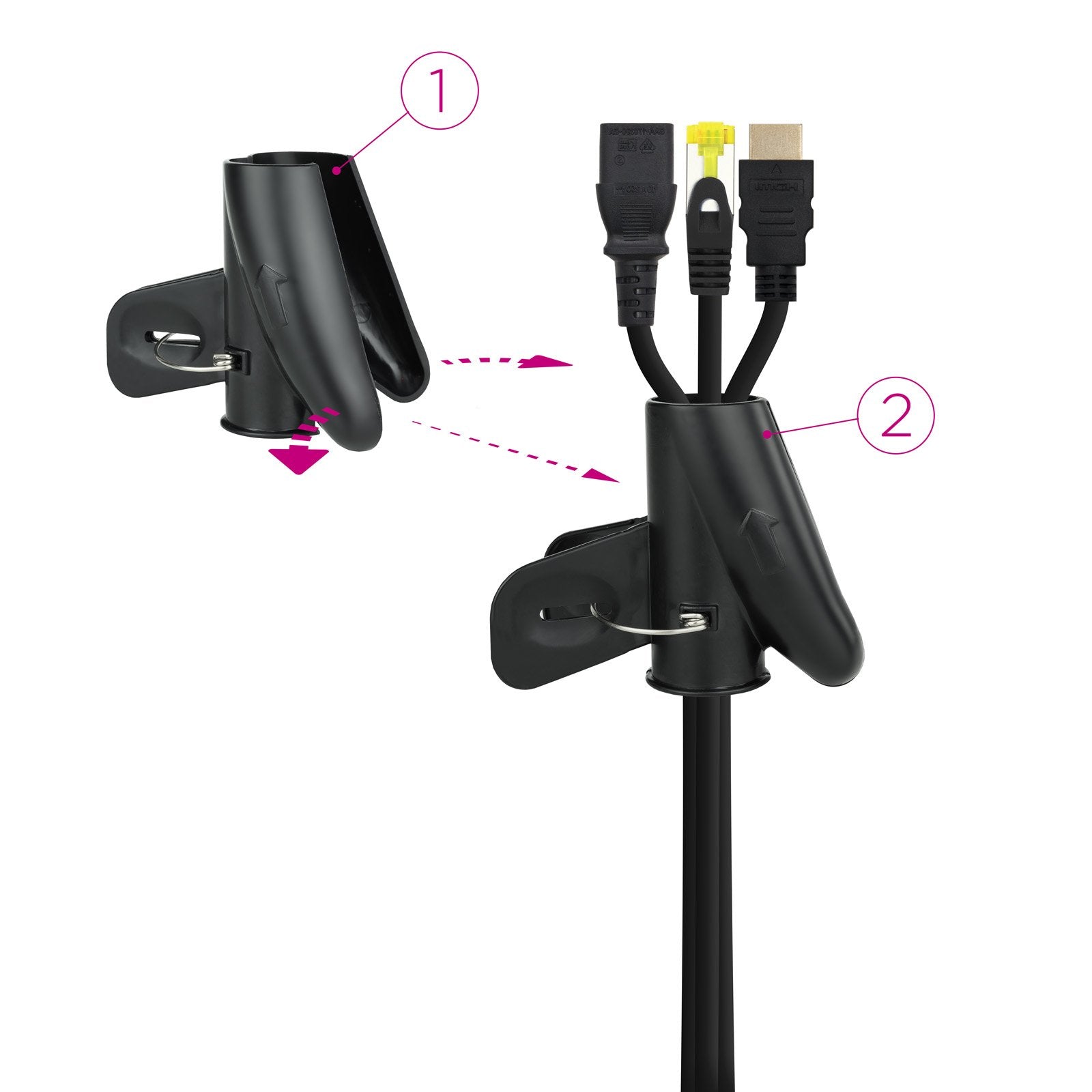 Nanocable Organizador De Cables Flexible 25mm - Longitud 3m - Negro