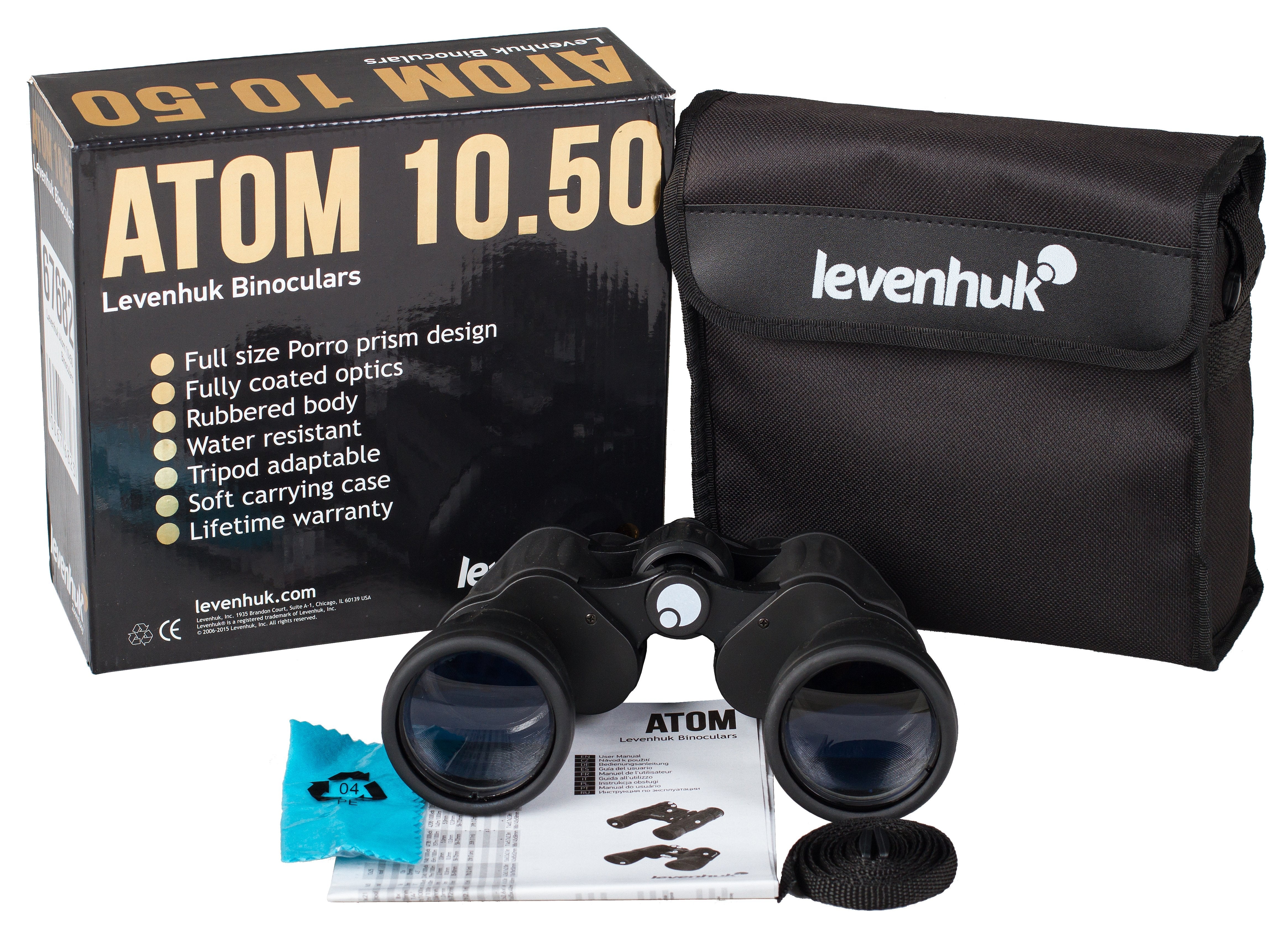 EAN 611901509556 - Levenhuk Atom 10x50 binocular BK-7 Porro Negro imagen 2