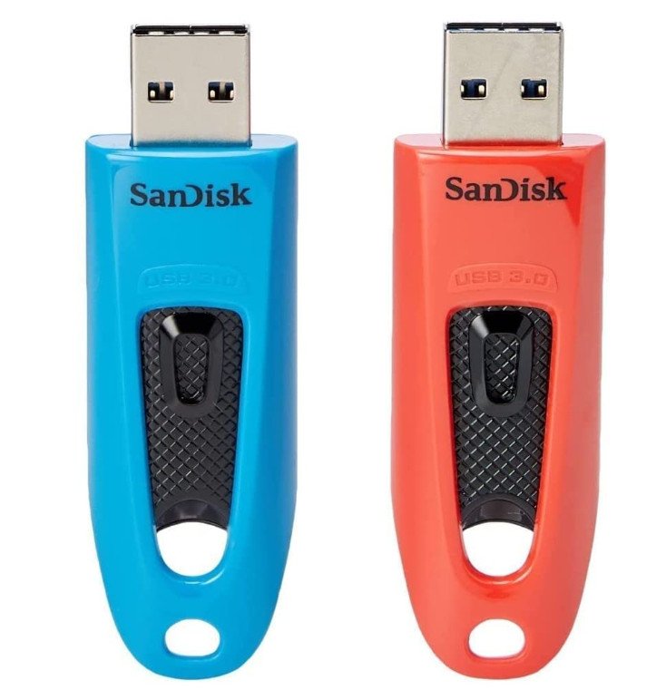 Pendrive Sandisk Ultra 64gb Usb 3.0 2 Pack Blue Red