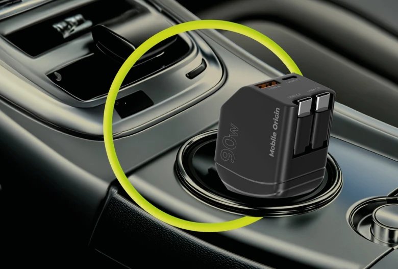 Mobile Origin 90w Car Charger Ca22 Usb-C+Usb-A 2x Cable 60cm
