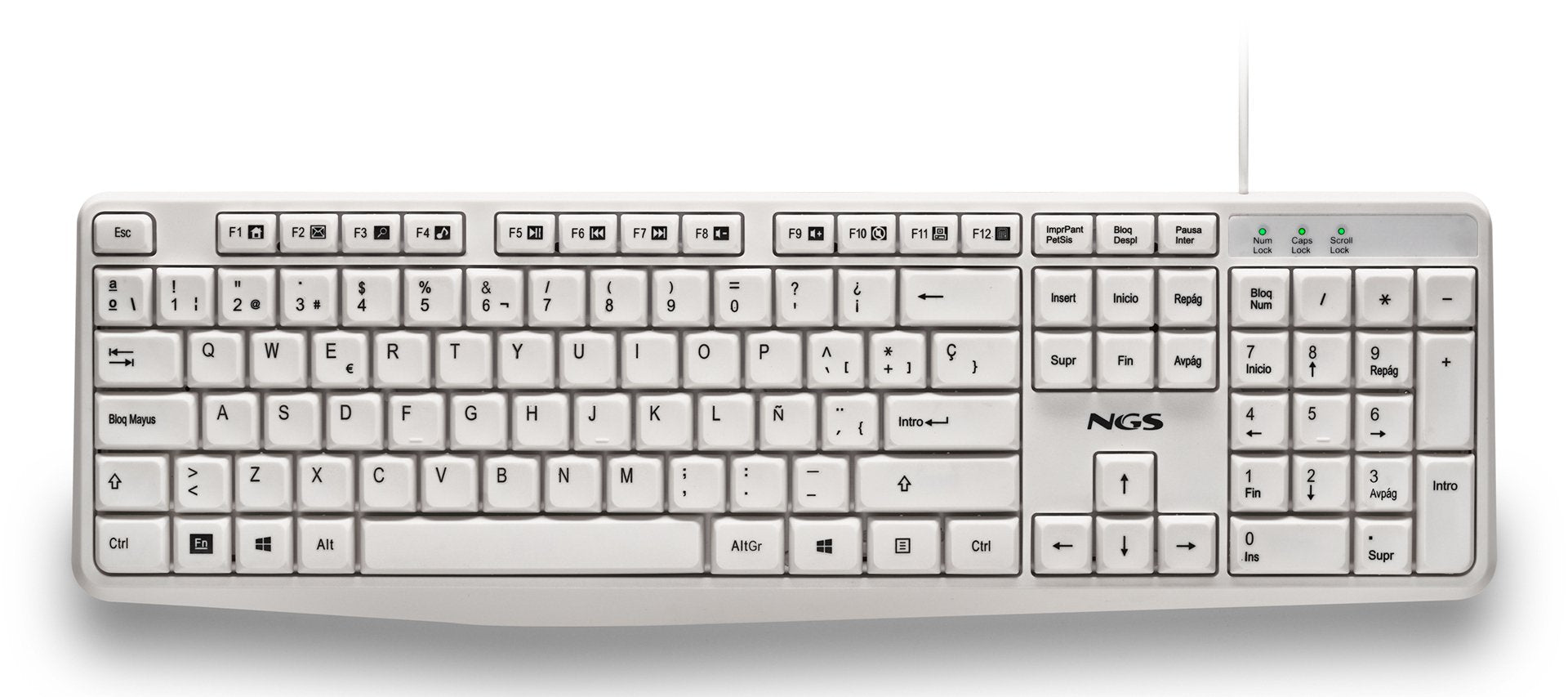 EAN 8435430628319 - NGS HERITAGE teclado Universal USB QWERTY Español Blanco imagen 1