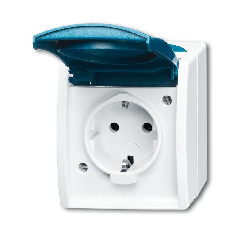 Busch-Jaeger 2083-0-0818 Toma De Corriente Cee 7/3 Azul, Blanco