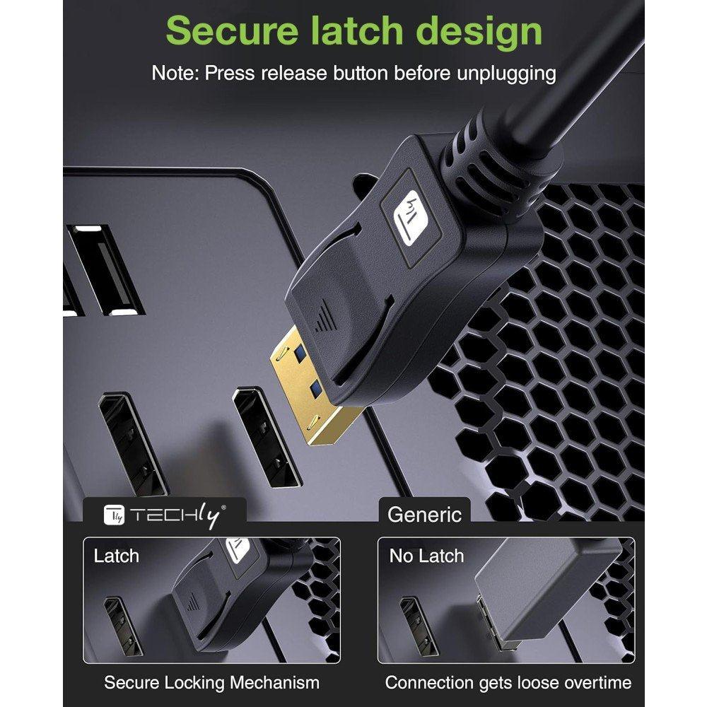 Techly Displayport 2.1 Audio Video Cable M M 4k 2m Black