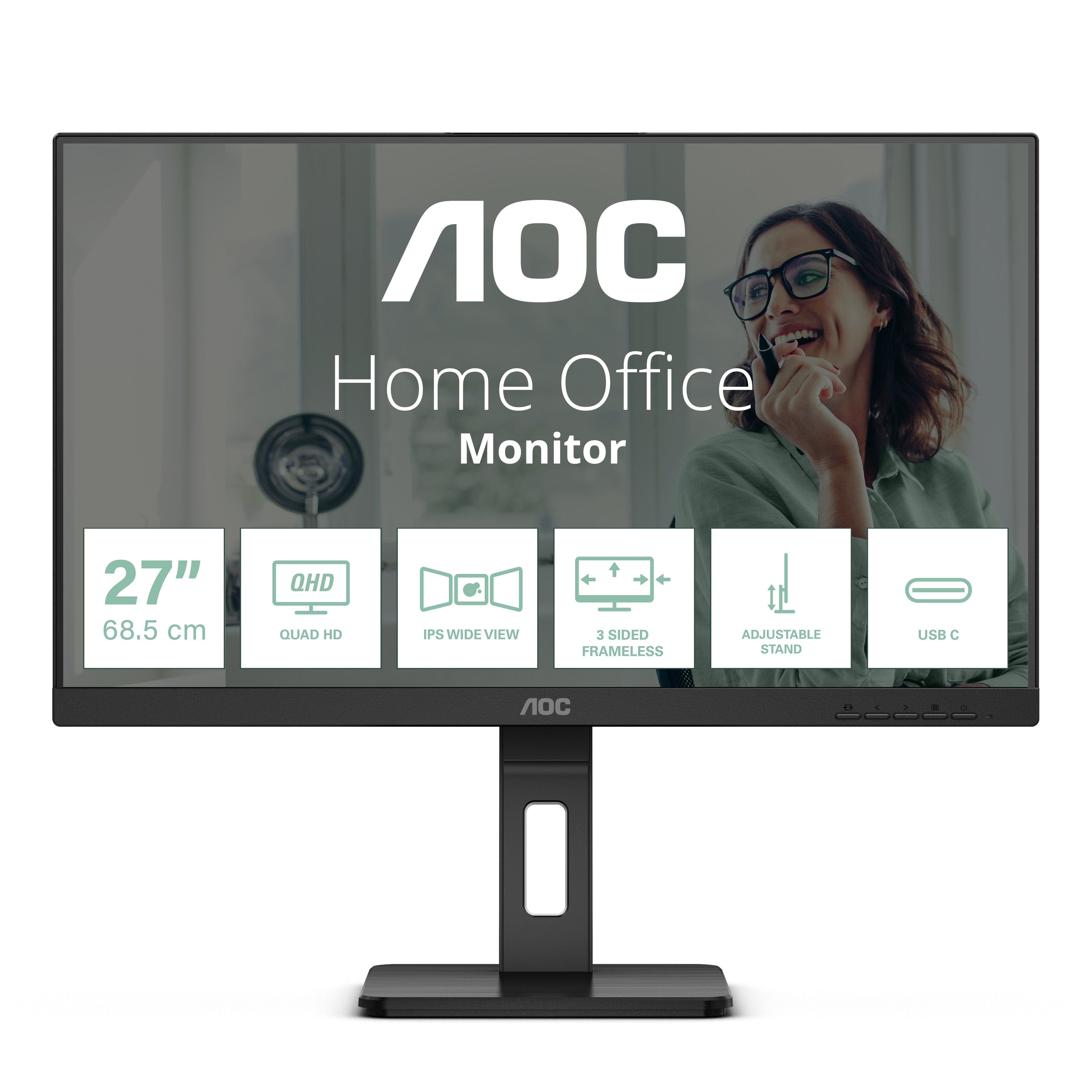EAN 4038986180740 - AOC P3 Q27P3CV/69 pantalla para PC 68,6 cm (27") 2560 x 1440 Pixeles Negro imagen 1