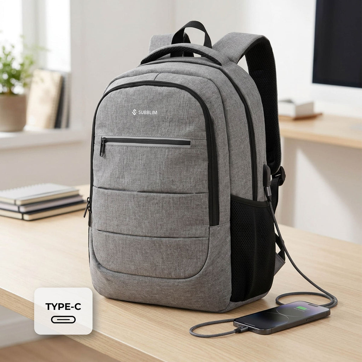 EAN 8436586743888 - SUBBLIM City Plus mochila City backpack Gris Poliéster imagen 2