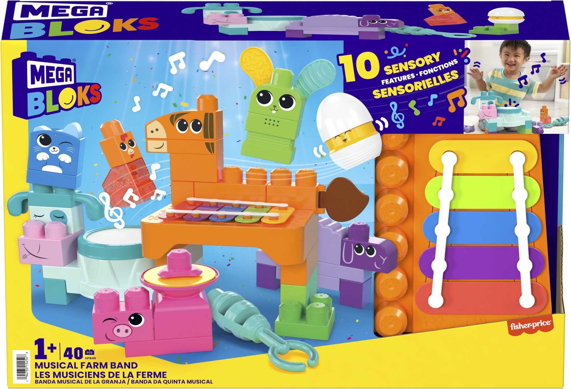 Mattel Mega Bloks Musical Fun Farm Animals