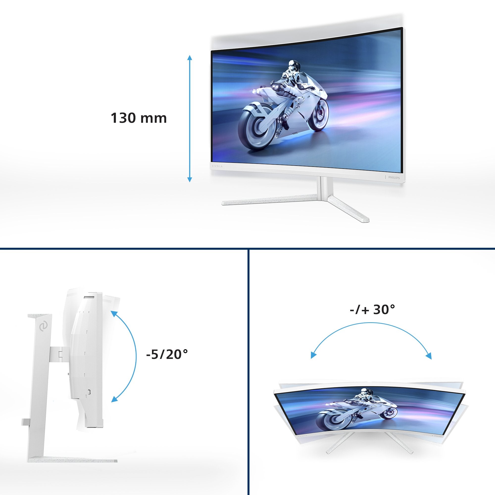 EAN 8721038002614 - Philips Evnia 5000 32M2C5501/00 pantalla para PC 80 cm (31.5") 2560 x 1440 Pixeles Quad HD LCD Blanco imagen 3