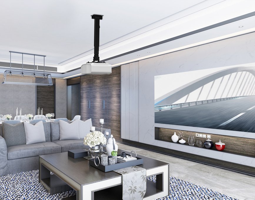 Equip Soporte De Proyector Inclinable Para Techo O Pared 430-650mm Hasta 20kgs Color Negro