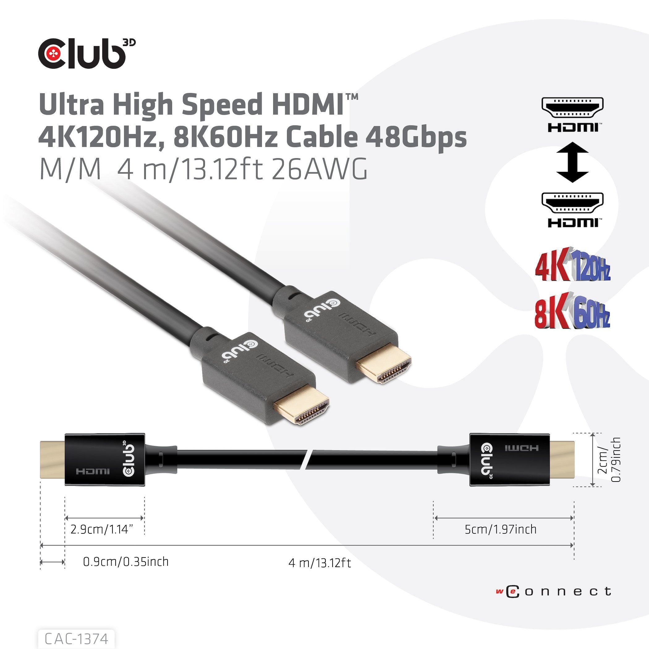 EAN 8719214471873 - CLUB3D CAC-1374 cable HDMI 4 m HDMI tipo A (Estándar) Negro imagen 3