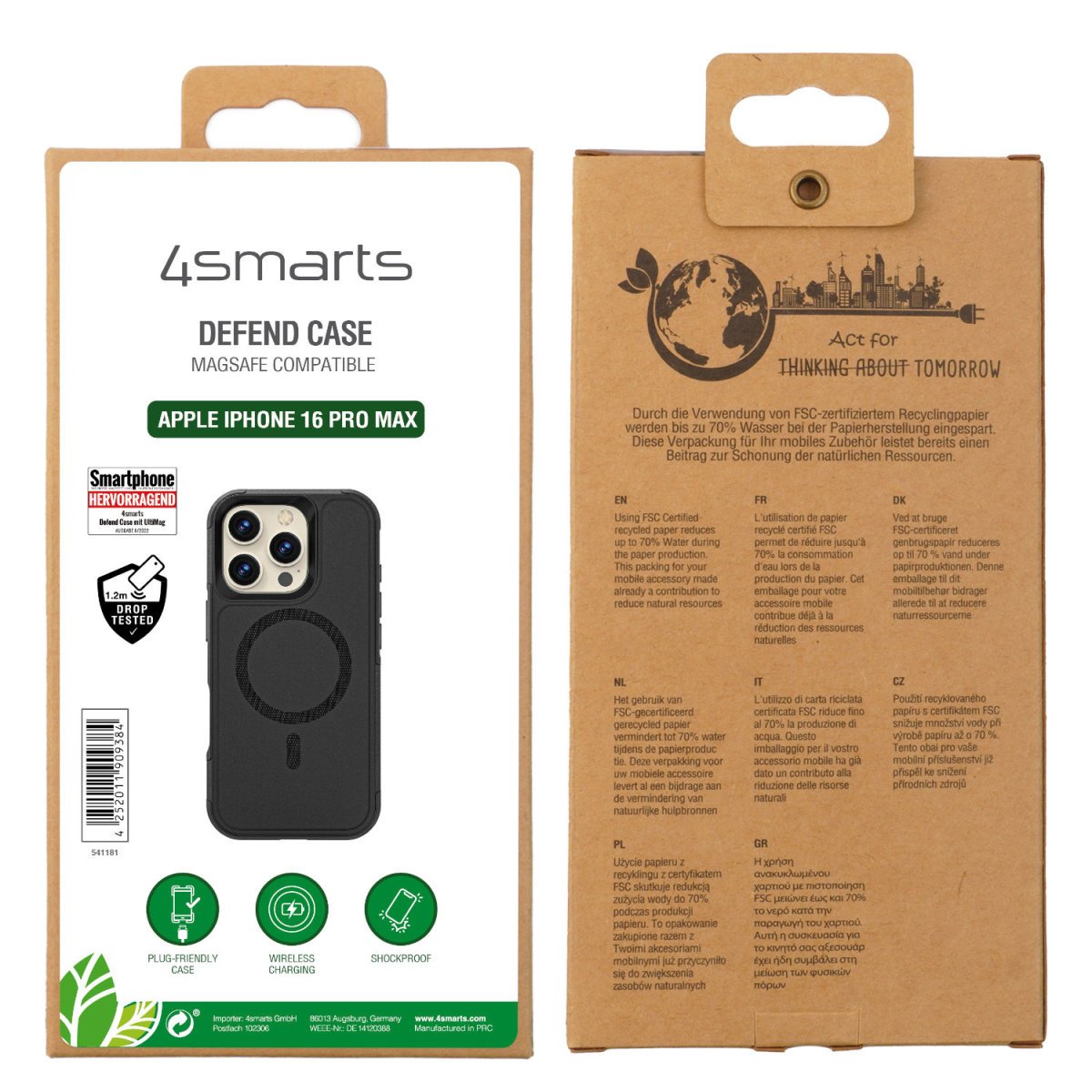 4smarts Defend Funda Para Apple Iphone 16 Pro Max Magsafe-Kompatibel