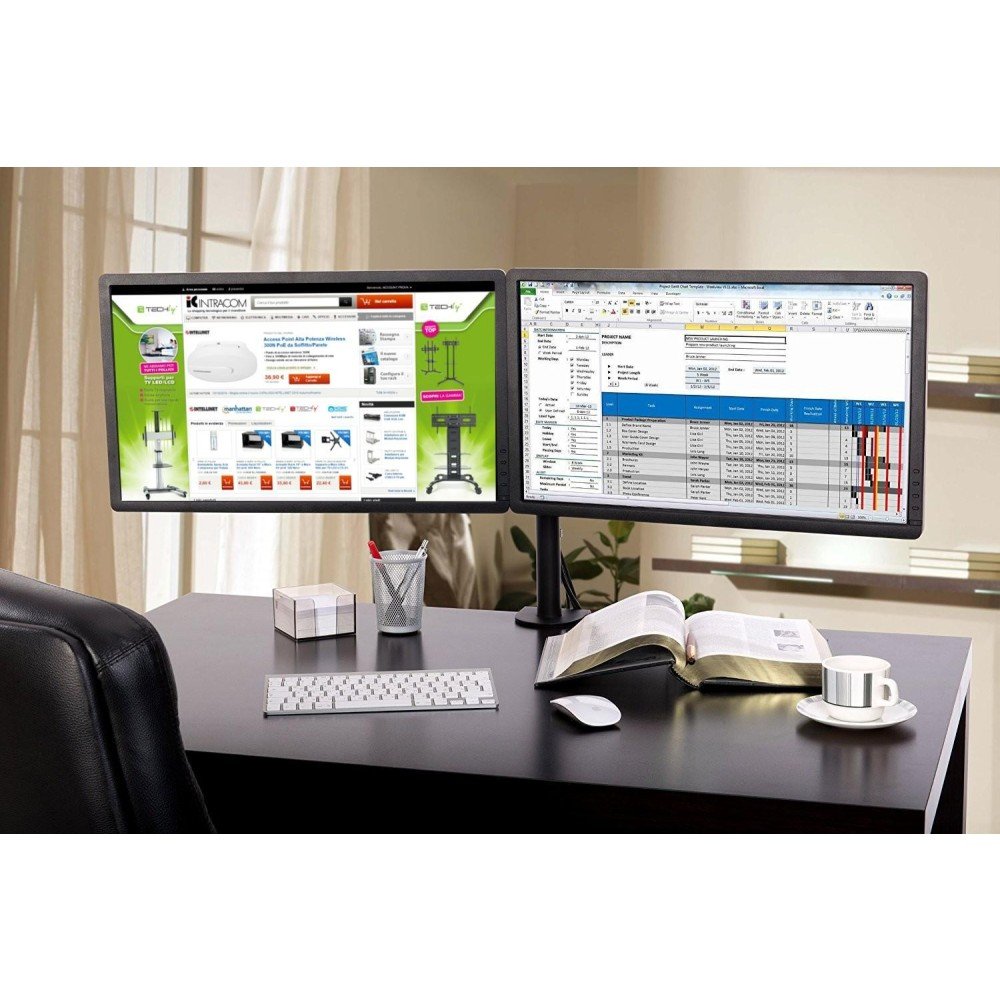EAN 8054529027514 - Techly ICA-LCD 382-D soporte para monitor 68,6 cm (27") Escritorio Negro imagen 11