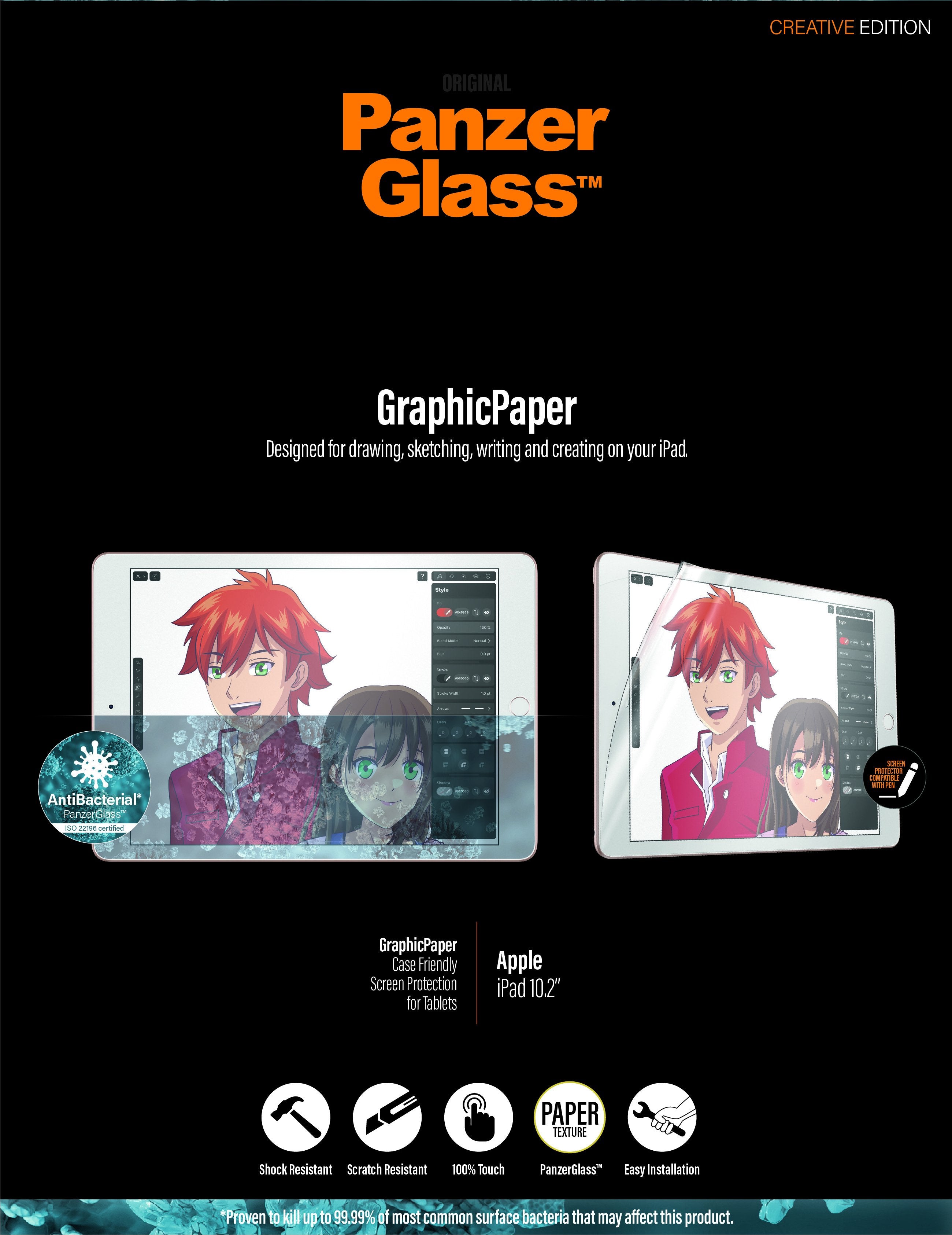 EAN 5711724027338 - PanzerGlass ® GraphicPaper® Screen Protector iPad 10.2″ (2019-2021) Protector de pantalla emulando al pap imagen 9