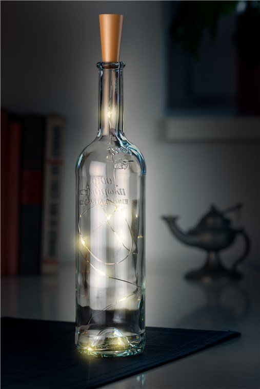 Luz Para Botella, 0,95 M, 10 Leds Tapón Corcho