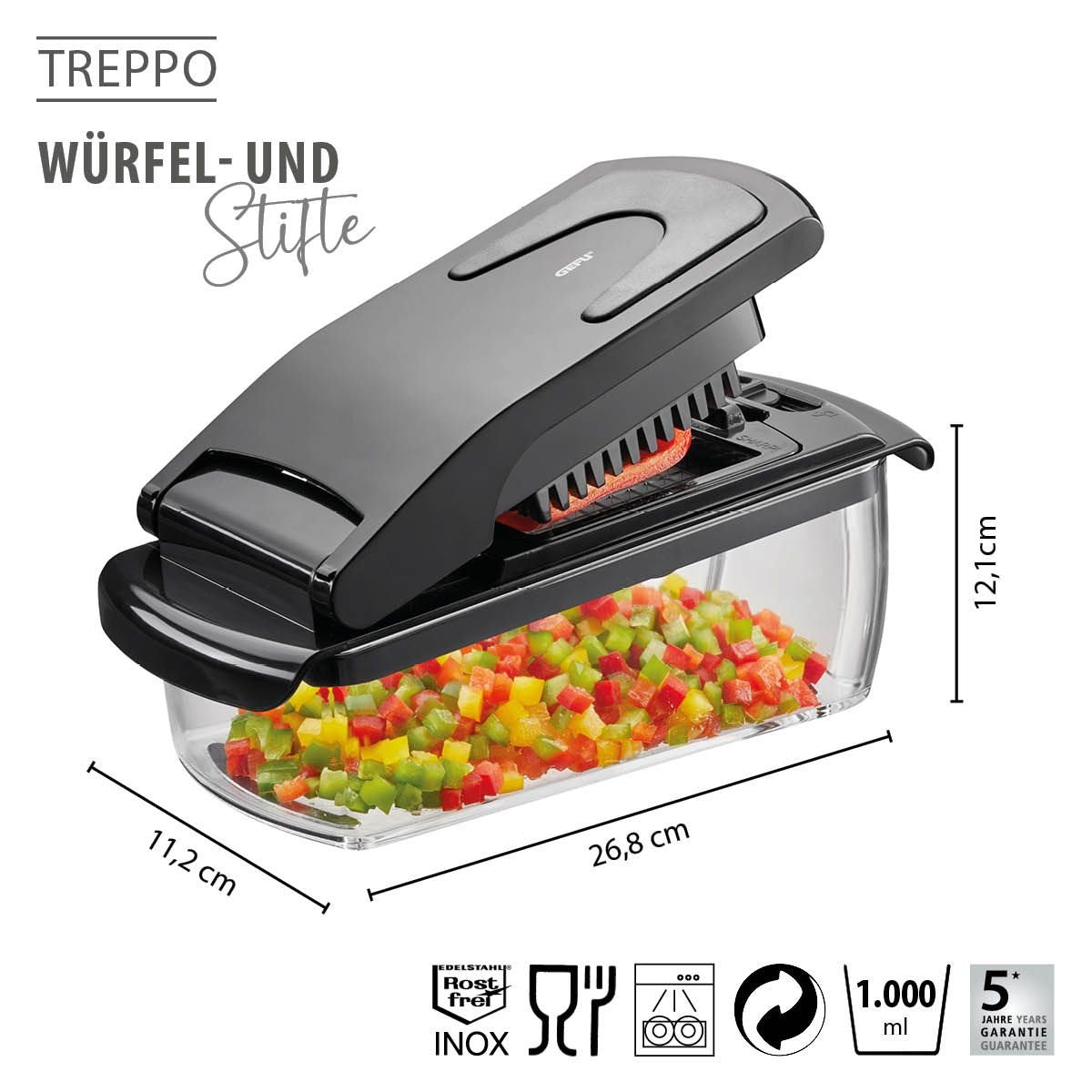 EAN 4006664894715 - GEFU 89471 rebanadora Manual Negro, Transparente Plástico, Acero inoxidable imagen 2