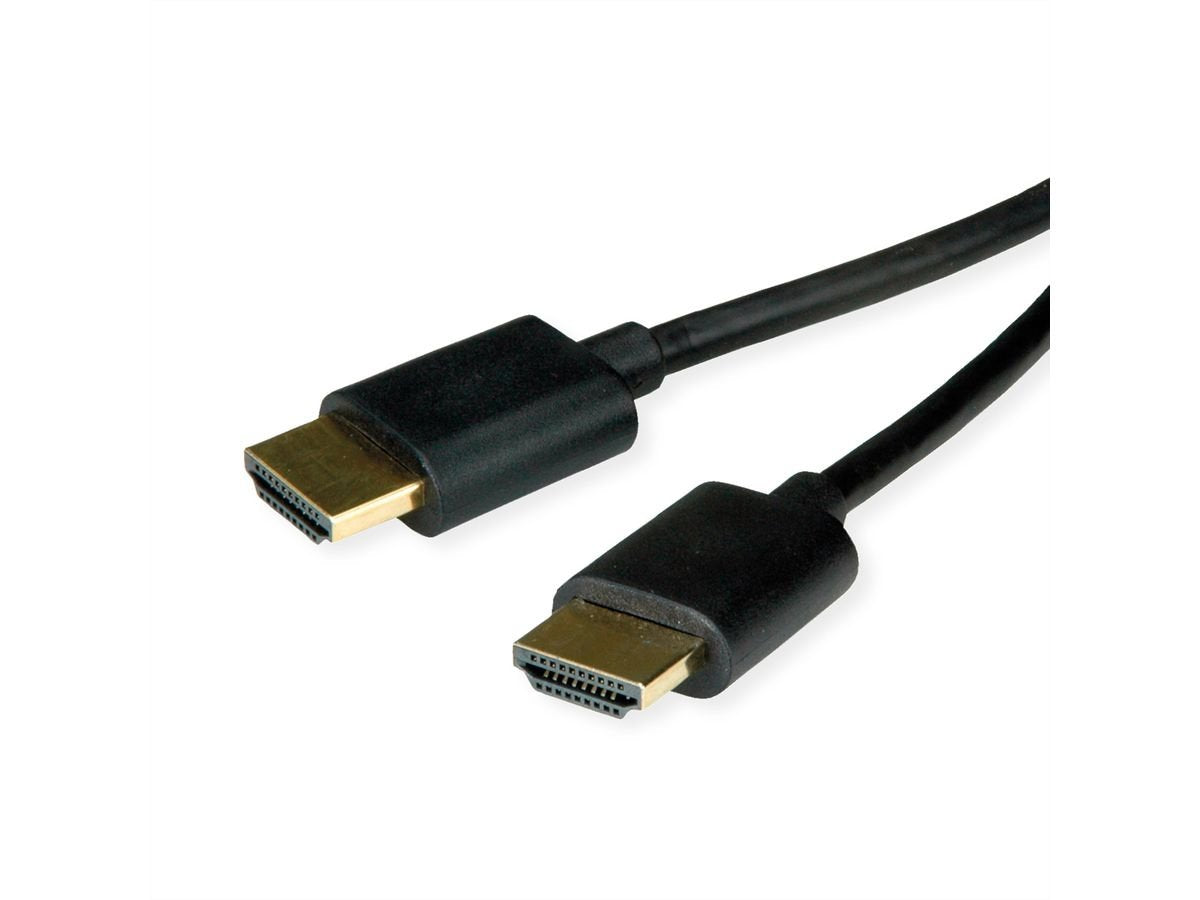 Roline Hdmi High Speed Cable Mit Ethernet Slim St-St Schwarz 3m