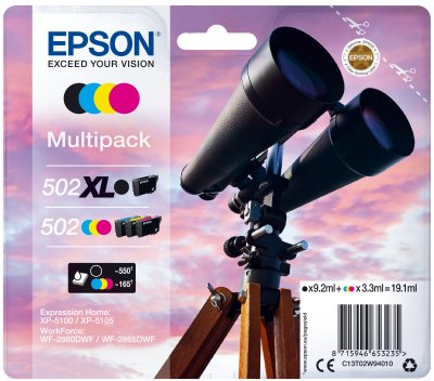 EAN 8715946653259 - Epson 502 XL cartucho de tóner 1 pieza(s) Compatible Negro, Cian, Magenta, Amarillo imagen 1