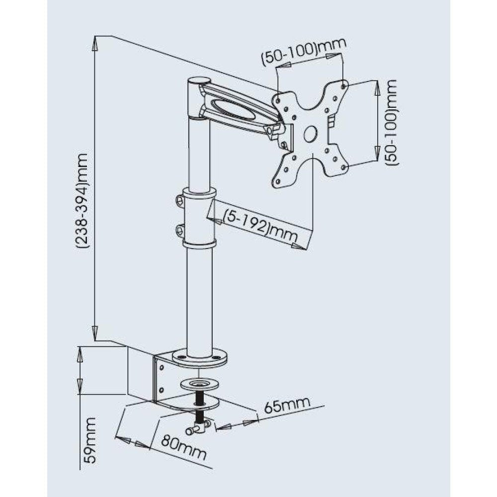 Soporte Techly Ica-Lcd 501bk Para Monitor (27") Negro Escritorio
