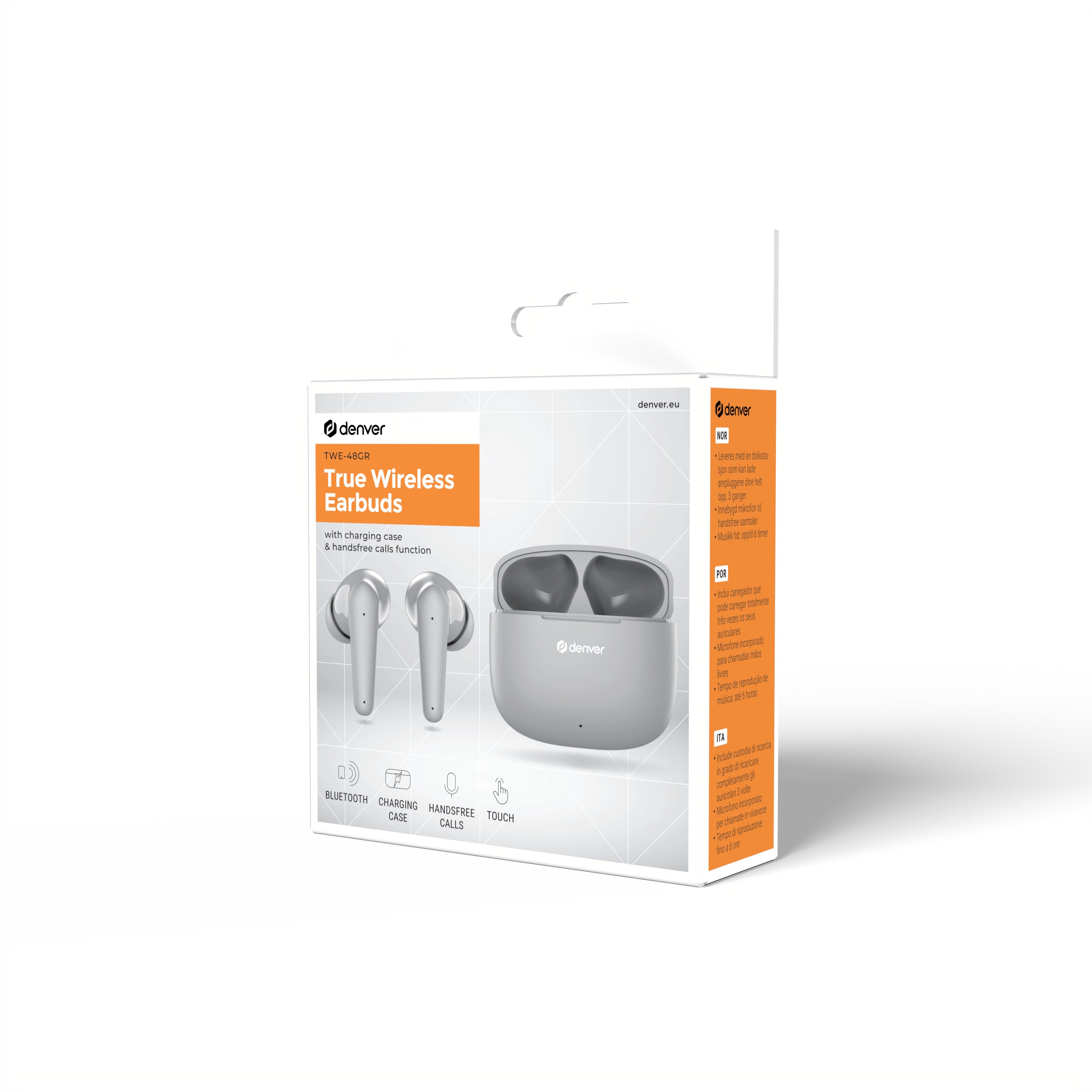 EAN 5706751074035 - Denver TWE-48GR Auriculares True Wireless Stereo (TWS) Dentro de oído Llamadas/Música Bluetooth Gris imagen 7