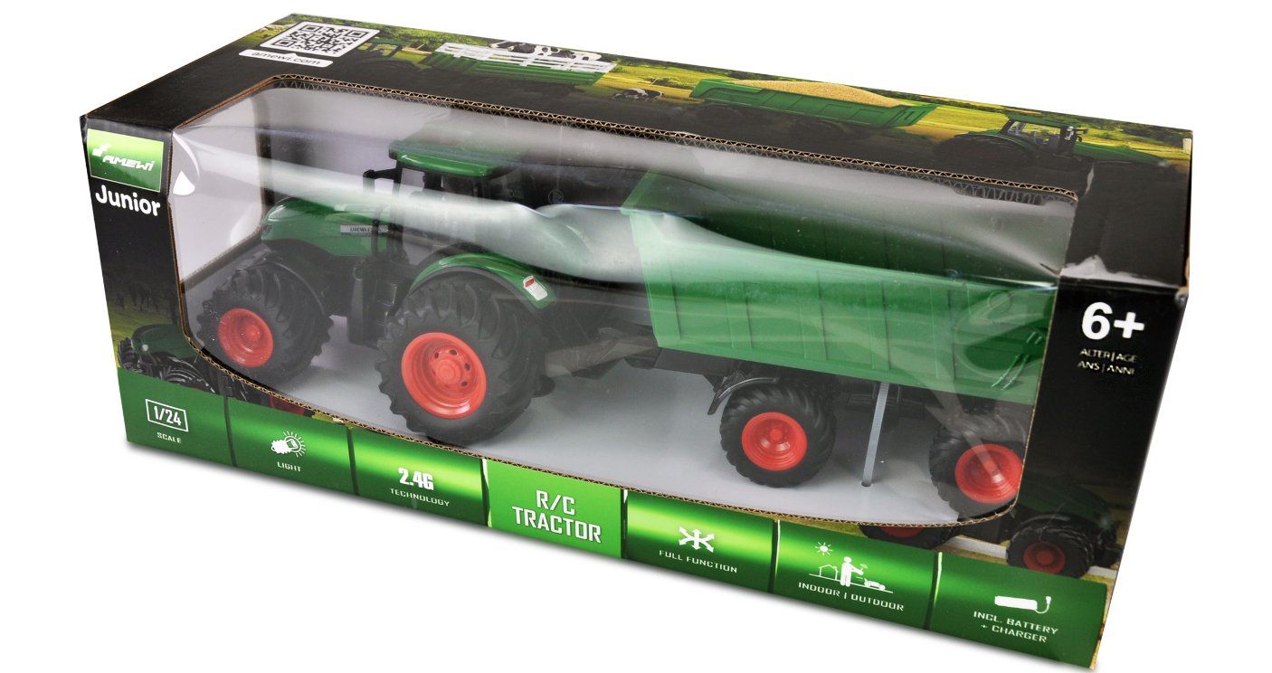 Amewi Rc Traktor Con Kipphänger Liion 500mah Verde 6+