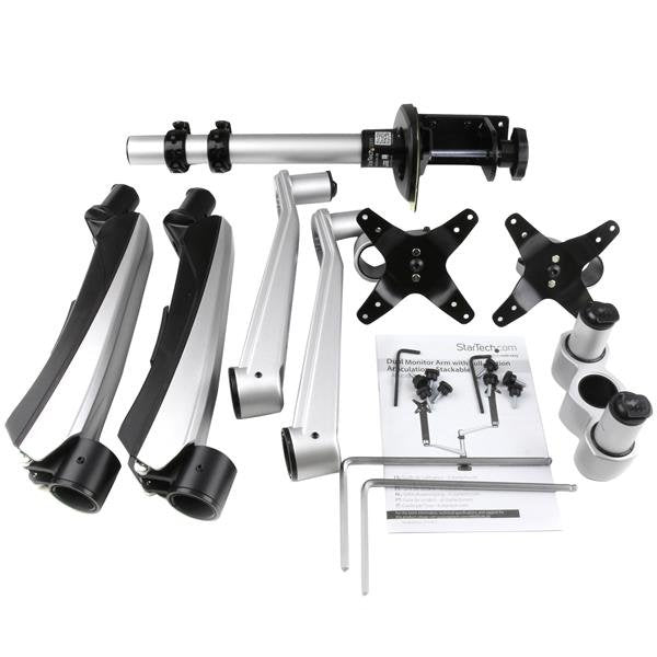 EAN 0065030863759 - StarTech.com ARMDUAL30 soporte para monitor 76,2 cm (30") Escritorio Negro, Plata imagen 14