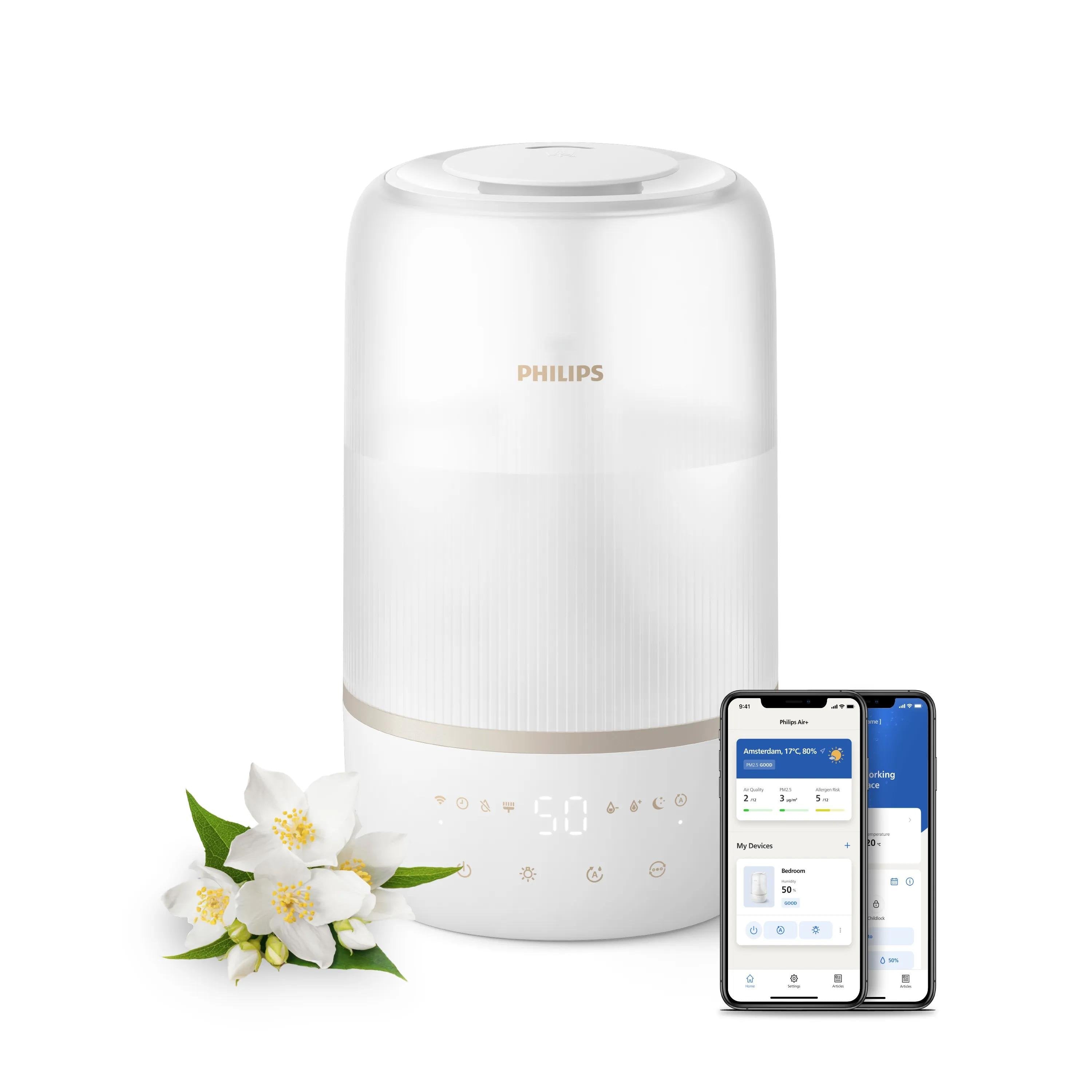 EAN 8720389048890 - Philips 1000 series HU1510/04 humidificador Ultrasónica 3 L Blanco 19 W imagen 1