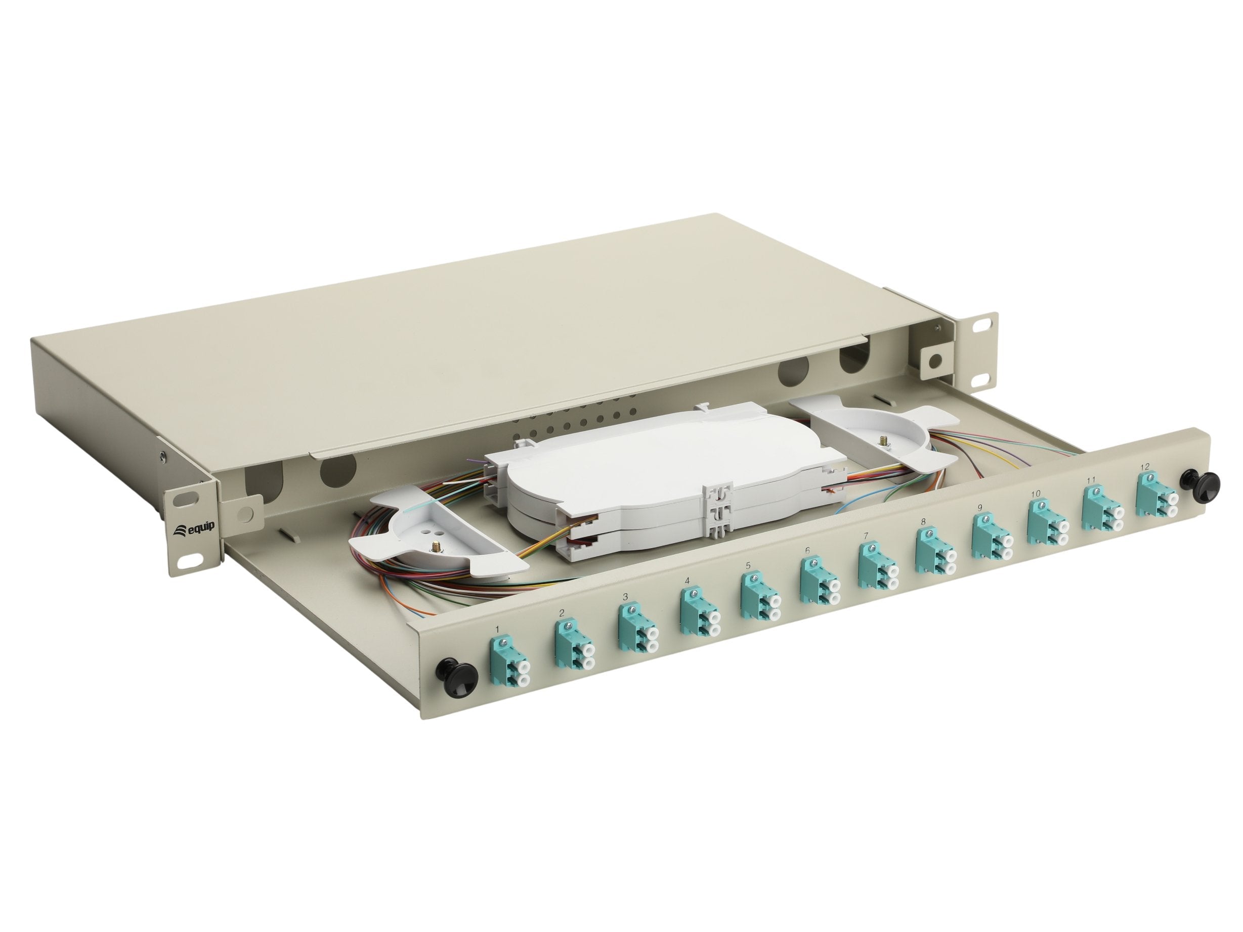 Equip Lwl-Spleisskamen 12-Port Lc-Duplex Om3 1u Komplett Gr