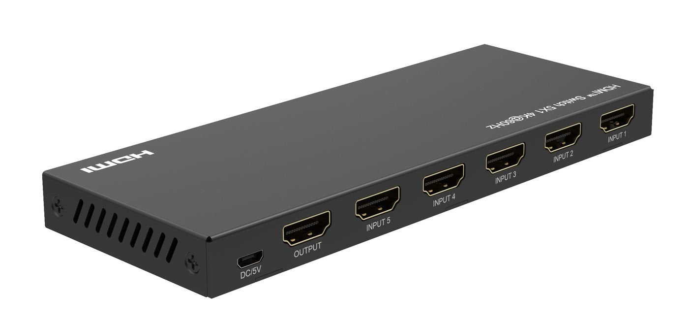 4k@60hz Hdmi Switch 5x1, Hdcp - 2.2, W/ Remote Control - Warranty: 300m