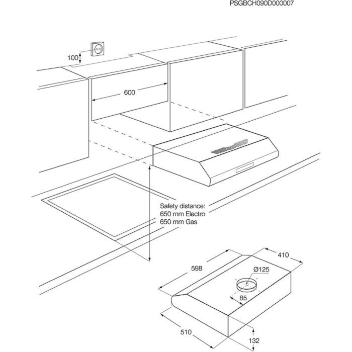 EAN 7332543614349 - Electrolux LFU216X campana De pared Acero inoxidable 272 m³/h imagen 4