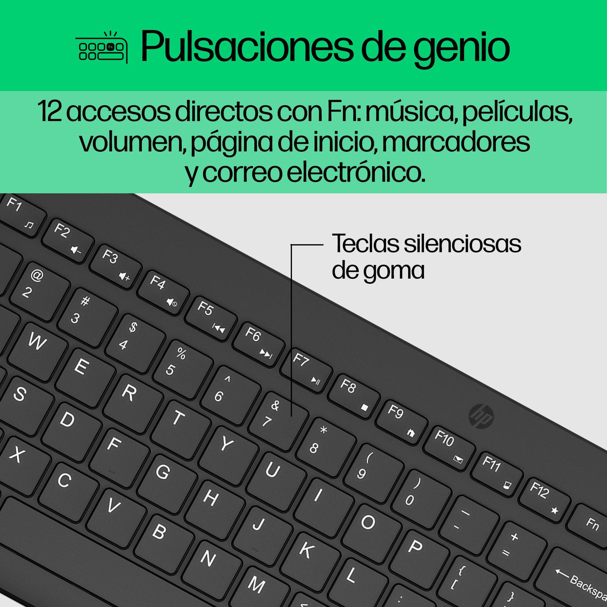 Hp Combinación De Teclado Y Ratón Inalámbricos 330, Juego De Escritorio Negro, Completo (100%), Rf Inalámbrico, Negro, Ratón Incluido