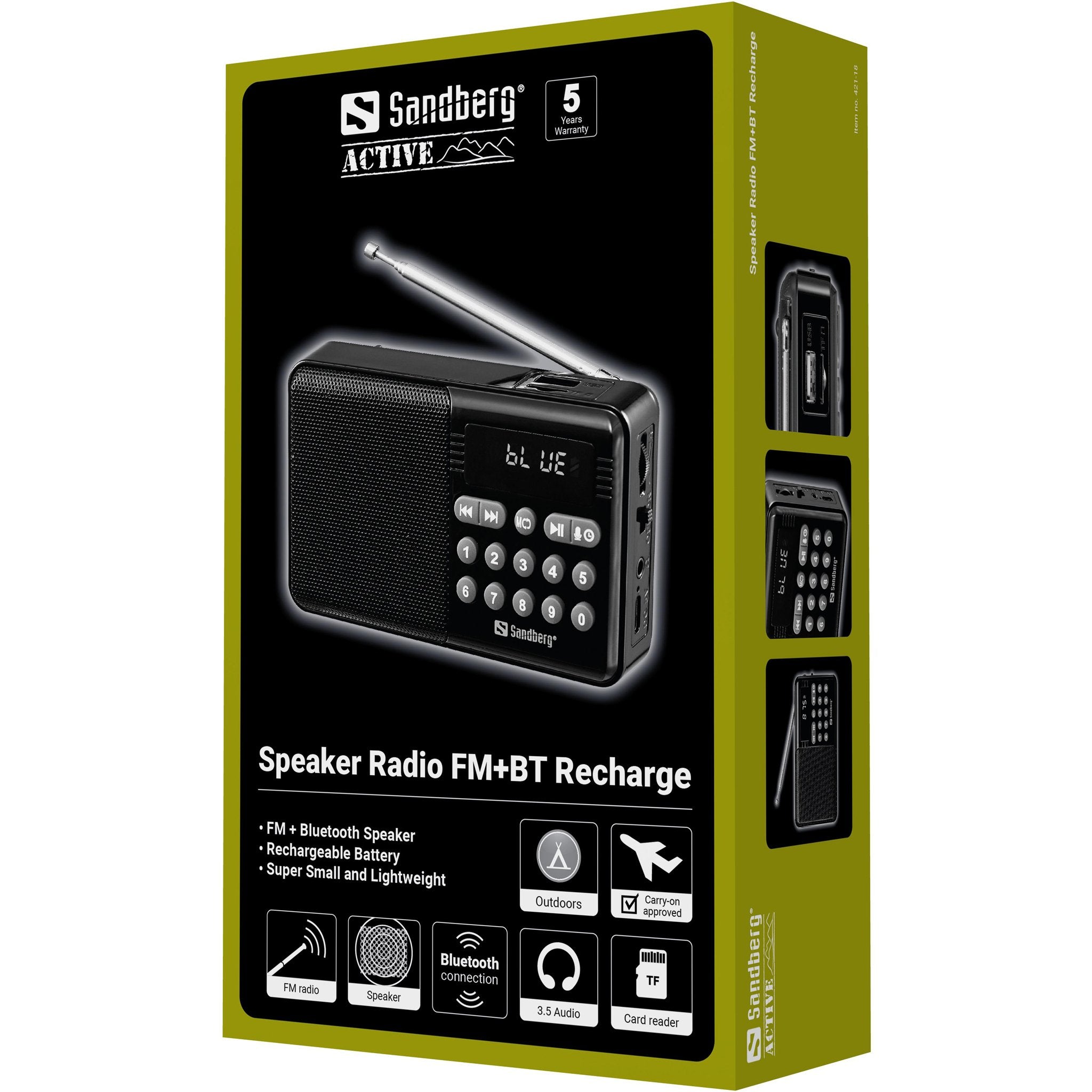 EAN 5705730421181 - Sandberg 421-18 radio Portátil Analógica Negro imagen 5