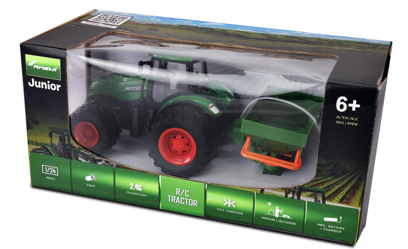 Amewi Rc Traktor Con Düngermreuer Liion 500mah Verde 6+