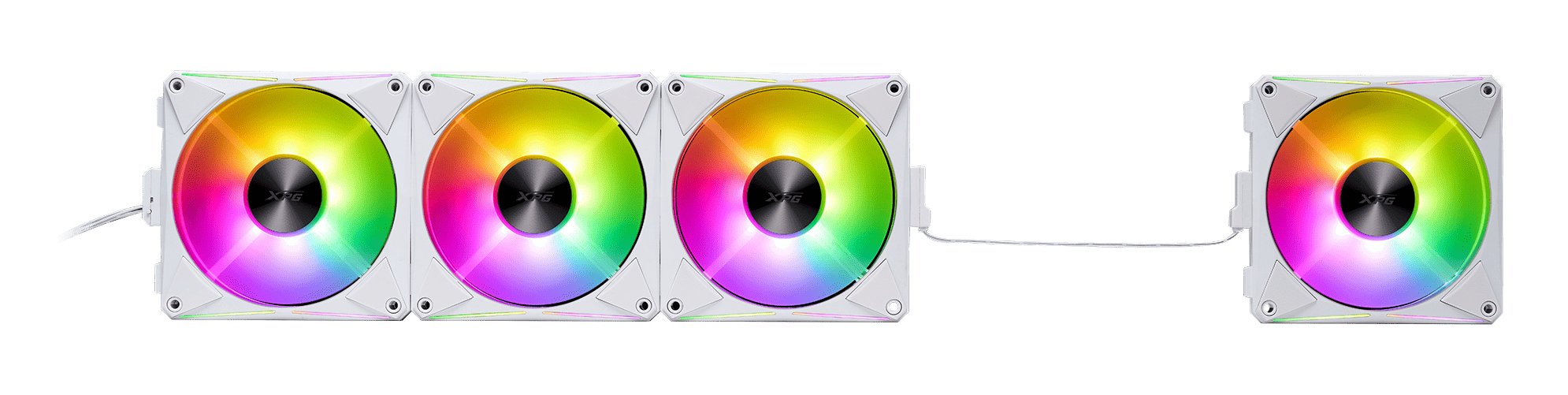 Ventilador Xpg Hurricane Mag 120 120mm Argb Pwm Fan 4er Pack Wh Retail