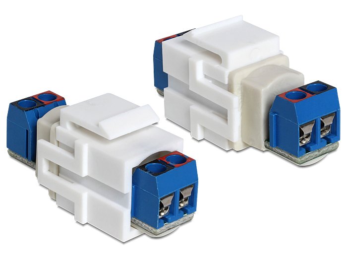 Keystone Modul 2 Pin Terminalblock > Terminalblock Weiss